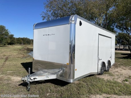 Car Hauler -&lt;br&gt;All-Aluminum Construction,&lt;br&gt;Integrated Frame Design&lt;br&gt;Flat Front w/Cast Corners - 24&quot; Stoneguard&lt;br&gt;One Piece Aluminum Roof - Screwless .030 Bonded Sides&lt;br&gt;white vinyl luan walls&lt;br&gt;2-3.5K Braked spread TORSION axles&lt;br&gt;2 5/16&quot; Coupler w/Safety Chains&lt;br&gt;5000lb Center Jack w/Foot&lt;br&gt;205/75R 15&quot; Radial Tires - 15&quot; aluminum Wheels&lt;br&gt;Smooth Aluminum Fender Flares&lt;br&gt;2&quot; x 5&quot; Integrated Frame&lt;br&gt;16&quot; O/C Floor &amp;amp; Roof Studs&lt;br&gt;16&quot; O/C Wall Studs&lt;br&gt;3/4&quot; dry maxx floor - White Vinyl Faced Luan Walls - Extruded Kick Panel&lt;br&gt;Approximate Interior Height: 88&quot;&lt;br&gt;(4) HD 5,000# Recessed D-Rings - Beavertail Construction&lt;br&gt;HD Rear Ramp w/Spring Assist w/Aluminum Hardware &amp;amp; 36&quot; extension&lt;br&gt;32&quot; x 78&quot; Side Door w/Paddle Handle &amp;amp; Piano Hinge &amp;amp; slide out step&lt;br&gt;Plastic Salem Vents&lt;br&gt;Exterior LED Lighting - (2) Dome Light w/Switch&lt;br&gt;7-Way Plug&lt;br&gt;&lt;br&gt;**6&quot; Extra interior height&lt;br&gt;**Spread Torsion Axles Upgrade&lt;br&gt;**52k axles upgrade&lt;br&gt;**Aluminum Wheel Upgrade&lt;br&gt;**Elite Escape Door 6x9&#39;&lt;br&gt;**Rear Door Canopy w/ Lights&lt;br&gt;&lt;br&gt;&lt;br&gt;&lt;br&gt;4 Year Limited Warranty&lt;br&gt;&lt;br&gt;The Advertised Prices DO NOT Include: *Licensing* &amp;amp; Tax&lt;br&gt;&lt;br&gt;We have over 200 trailers to choose from. Come in and see us at:&lt;br&gt;6610 N I-35 Lacy Lakeview, TX 76705 (Exit 342B)&lt;br&gt;&lt;br&gt;Not in the great state of Texas? No Problem! We offer local and nation wide delivery.&lt;br&gt;&lt;br&gt;Store Hours:&lt;br&gt;MON–FRI: 8:00 AM - 5:00 PM&lt;br&gt;SATURDAY: 9:00 AM - 2:00 PM&lt;br&gt;SUNDAY: Closed&lt;br&gt;&lt;br&gt;Remember we handle all your Trailer Sales &amp;amp; Trailer Part Needs!!!&lt;br&gt;Let us help you with servicing your trailer too!&lt;br&gt;It is our pleasure to serve our community of Waco Texas and all of Central Texas http://www.lonestartrailers.com/--xInventoryDetail?id=14686450