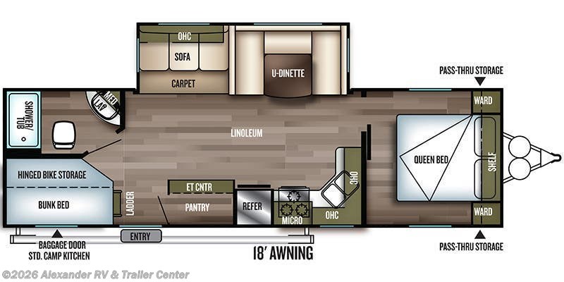 Floorplan of 2018 Forest River Wildwood 27DBK