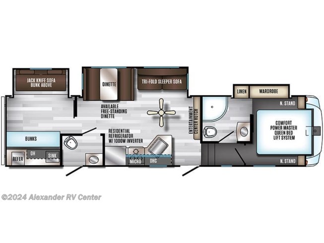 Floorplan of 2019 Forest River Cherokee Arctic Wolf 315TBH8