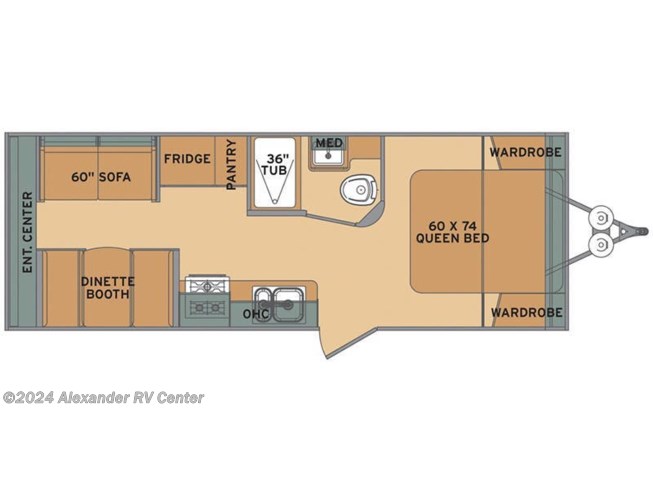 Floorplan of 2016 Shasta Oasis 21CK
