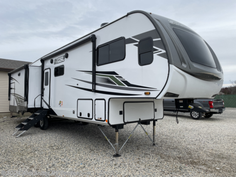 &lt;p&gt;**MASSIVE SAVINGS OF $36,138!!**FULLY LOADED LUXURY BUNKHOUSE 5TH WHEEL! 4 SLIDE OUTS, HEATED AND ENCLOSED UNDERBELLY, 2 A/C UNITS, 2 SOLAR PANELS, 2 POWER AWNINGS, AUTO-LEVELING JACKS, OUTSIDE KITCHEN, 16 CU FT 12V REFRIGERATOR, MID BUNK ROOM, FIREPLACE, ISLAND KITCHEN, SLEEPS 9 PEOPLE AND TOO MANY OTHER FEATURES TO LIST!&amp;nbsp;&lt;/p&gt;
