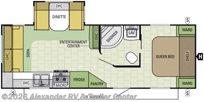 Floorplan of 2015 Starcraft Launch Ultra Lite 24RLS