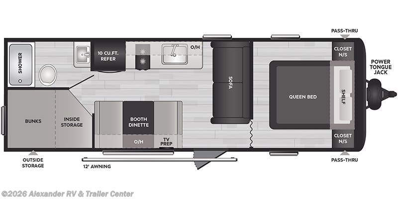 Floorplan of 2025 Keystone Hideout Sport East 240BH