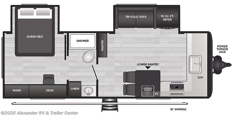 Floorplan of 2025 Keystone Hideout East 24FKS