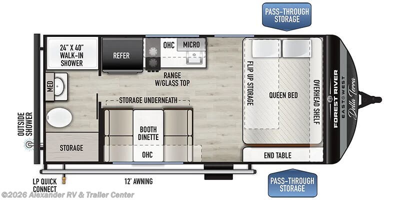 Floorplan of 2025 East to West Della Terra LE 160RBXLE