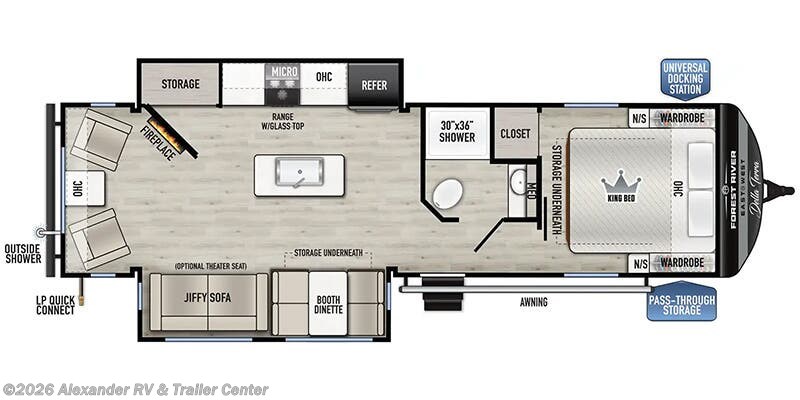 Floorplan of 2025 East to West Della Terra 272RL