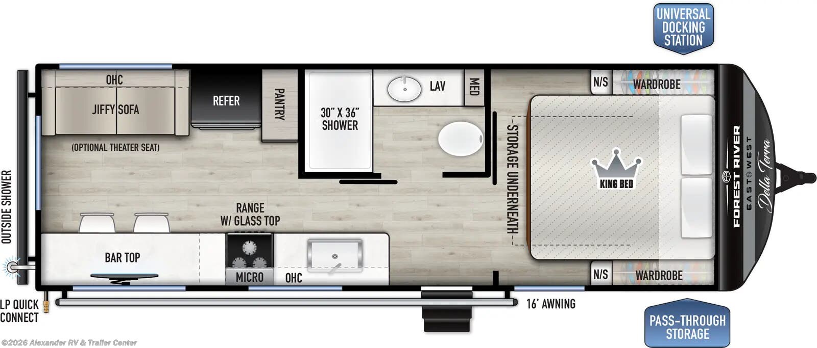 Floorplan of 2026 East to West Della Terra 200RD