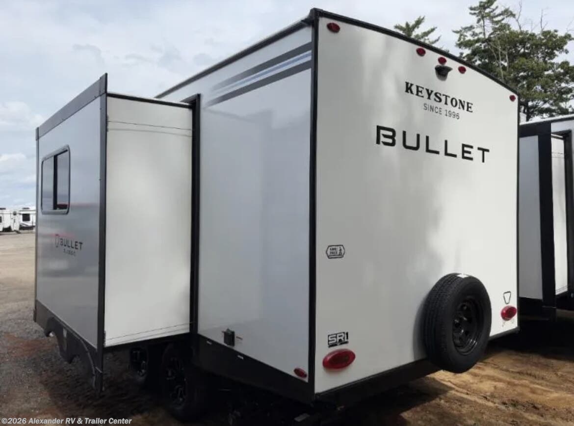 2026 Keystone Bullet Classic 18RBC - New Travel Trailer For Sale by Alexander RV & Trailer Center in Clayton, Delaware features Smoke Detector, Fire Extinguisher, Tankless Demand Gas Water Heater, Spare Tire Kit, Power Hitch Jack
