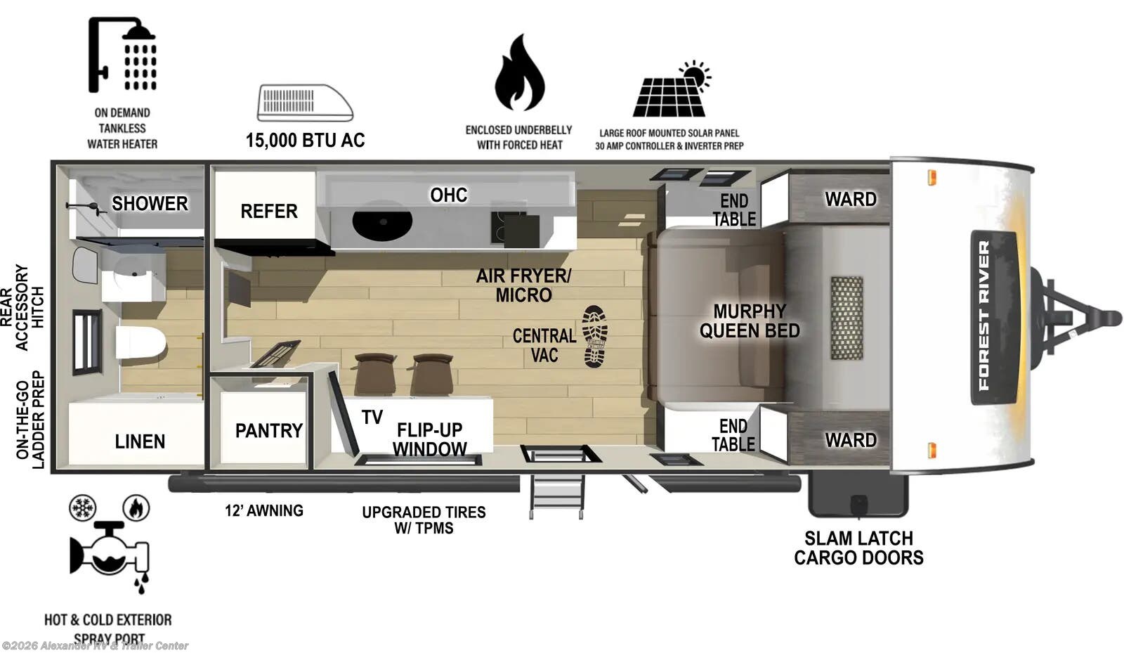 Floorplan of 2026 Forest River R-Pod RP-197