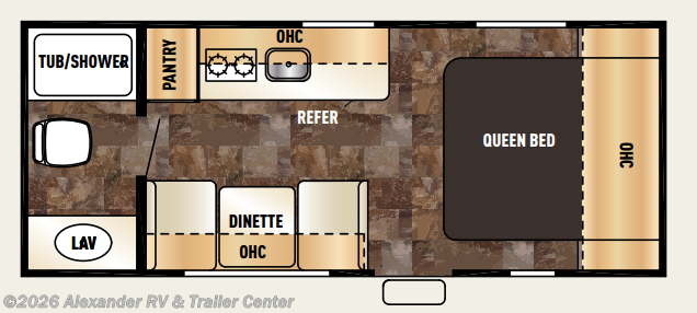 Floorplan of 2016 Forest River Cherokee Wolf Pup 16FQ