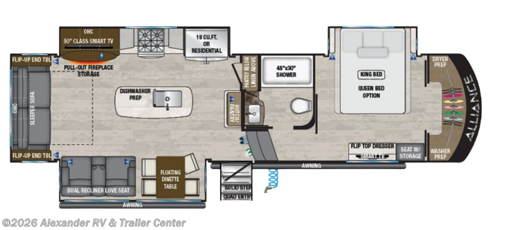 Floorplan of 2021 Alliance RV Paradigm 310RL