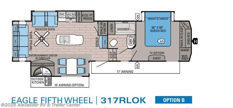 Floorplan of 2016 Jayco Eagle 317RLOK