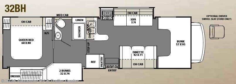 Floorplan of 2015 Coachmen Freelander 32BH (Chevy)