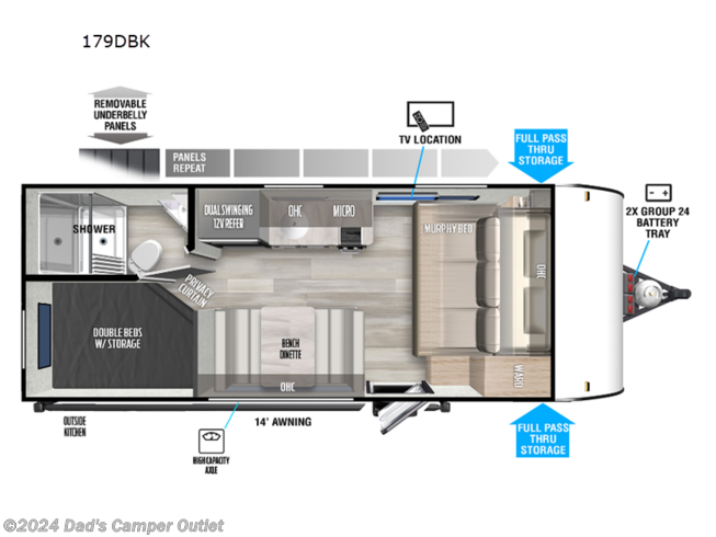 2024 Forest River Salem FSX 179DBK - New Travel Trailer For Sale by Dad
