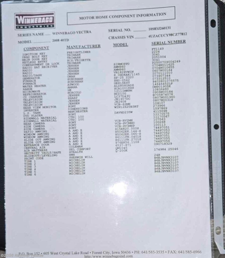 Used 2008 Winnebago Vectra 40TD available in Moses Lake, Washington