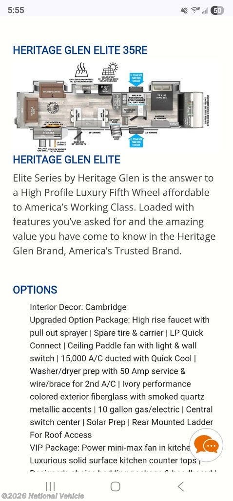 2023 Wildwood Heritage Glen Elite 35RE by Forest River from National Vehicle in South Jordan, Utah