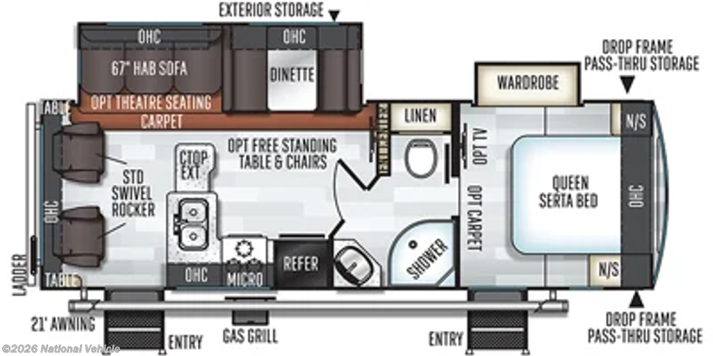 2019 Forest River Rockwood Ultra Lite 2604WS - Used Travel Trailer For Sale by National Vehicle in Wyoming, Michigan