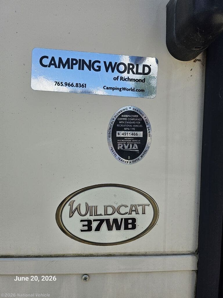 2017 Wildcat 37WB by Forest River from National Vehicle in Stilesville, Indiana