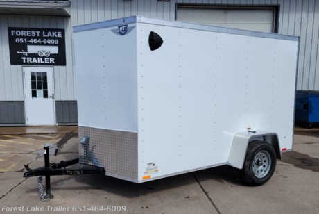 &lt;p&gt;&lt;strong&gt;2024 MTI MWT 6x10 6&amp;rsquo; high Enclosed Cargo Trailer&lt;/strong&gt;&lt;/p&gt;
&lt;p&gt;UPGRADED - .030 ALuminum Skin&lt;/p&gt;
&lt;p&gt;Standard Features:&lt;br&gt;&amp;bull; Tube Main Frame Construction&lt;br&gt;&amp;bull; 24&quot; O.C. Floor Construction&lt;br&gt;&amp;bull; 24&quot; O.C. Sidewall Construction&lt;br&gt;&amp;bull; 24&quot; O.C. Roof Construction&lt;br&gt;&amp;bull; 3500# Spring Axle&lt;br&gt;&amp;bull; EZ-Lube Hubs&lt;br&gt;&amp;bull; 15&quot; Radial Tires&lt;br&gt;&amp;bull; 2000# Tongue Jack&lt;br&gt;&amp;bull; 24&amp;rdquo; V-Nose&lt;br&gt;&amp;bull; Sand Pad&lt;br&gt;&amp;bull; 1 Piece Aluminum Roof&lt;br&gt;&amp;bull; 2&quot; Coupler (Single Axle)&lt;br&gt;&amp;bull; 4-Way Plug (Single Axle)&lt;br&gt;&amp;bull; Safety Chains&lt;br&gt;&amp;bull; .030 Aluminum Exterior&lt;br&gt;&amp;bull; LED Tail Lights&lt;br&gt;&amp;bull; LED Clearance Lights&lt;br&gt;&amp;bull; ATP Fenders&lt;br&gt;&amp;bull; ATP Stoneguard&lt;br&gt;&amp;bull; 3/4&quot; High Performance Floor&lt;br&gt;&amp;bull; High Performance Sidewalls&lt;br&gt;&amp;bull; (1) 12V LED Dome Light w/ Switch&lt;br&gt;&amp;bull; (2) Sidewall Vents&lt;br&gt;&amp;bull; 32&amp;rdquo; Aluminum Framed Side Door w/Flush Lock&lt;br&gt;&amp;bull; Rear Ramp Door&lt;br&gt;&amp;bull; Automotive Undercoating&lt;/p&gt;
&lt;p&gt;Limited 3 Year Warranty&lt;/p&gt;
&lt;p style=&quot;text-align: center;&quot;&gt;Large Selection of trailers in stock for immediate delivery&lt;/p&gt;
&lt;p style=&quot;text-align: center;&quot;&gt;Easy on site financing available. Call&amp;nbsp;now for quick and easy pre-approval!&lt;/p&gt;
&lt;p style=&quot;text-align: center;&quot;&gt;WWW.FORESTLAKETRAILER.COM&lt;/p&gt;
&lt;p style=&quot;text-align: center;&quot;&gt;651-464-6009&lt;/p&gt;
&lt;p style=&quot;text-align: center;&quot;&gt;Forest Lake Trailer&lt;/p&gt;
&lt;p style=&quot;text-align: center;&quot;&gt;15131 Feller Street&lt;/p&gt;
&lt;p style=&quot;text-align: center;&quot;&gt;Forest Lake, MN. 55025&lt;/p&gt;
&lt;p style=&quot;text-align: center;&quot;&gt;Call for availability as our inventory is always changing.&lt;/p&gt;
&lt;p style=&quot;text-align: center;&quot;&gt;Financing terms are simply an estimate and are by no means a commitment to a specific interest rate or term. &amp;nbsp;Forest Lake Trailer is not responsible for any typos, errors or misprints in our advertising.&lt;/p&gt;
&lt;p style=&quot;text-align: center;&quot;&gt;&amp;nbsp;&lt;/p&gt;
