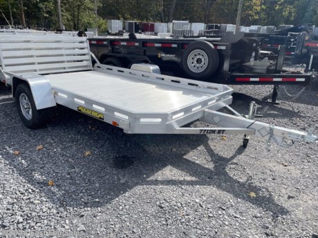 * All aluminum construction 
* Extruded aluminum floor 
* 3500lb EZ lube torsion axle
* 48in A frame tongue 
* 2in ball coupler 
* 4 stake pockets 
* 4 tie down loops in bed 
* Swing up jack 
* Bi-fold tailgate 
* Aluminum wheels 
* LED lights 
* ST205/75R14 C ply radials 
* 5 year manufacturer warranty 

Additional 3% charge on all card transactions*