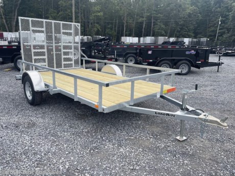 * Galvanized frame
* Tube top rail
* 48in A frame
* 2in ball coupler
* 3500lb Dexter EZ lube axle
* Spring suspension
* Rear ramp gate with spring assist
* Ladder style reinforced ramp 
* Spare tire mount
* 2000lb set back jack
* 4 flat plug
* Safety chains
* 205/75R15 radials

Additional 3% charge on all card transactions*