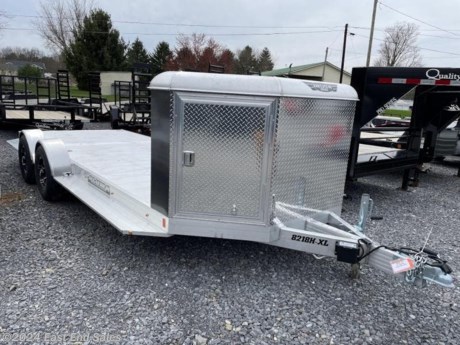 * All aluminum build\n* Aluminum extruded floor\n* 5200lb EZ lube rubber torsion axle (40in spread)\n* Electric brakes\n* Emergency breakaway system\n* Removable individual fenders\n* Front storage box with light inside (42in H x 82in W x 34in L)\n* Spare tire mount inside front box\n* 48in long A frame tongue\n* 2 5/16in ball coupler\n* Tongue handle\n* Receptacle holder\n* Slide out 13in x 8ft ramps\n* LED lights\n* Swivel up jack with wheel\n* Full length side steps\n* Swivel D rings in bed\n* LED running lights in bed\n* ST225/75R15 radials\n* Aluminum black tiger wheels\n* 5 year manufacturer warranty\n\nAdditional 3% charge on all card transactions\*