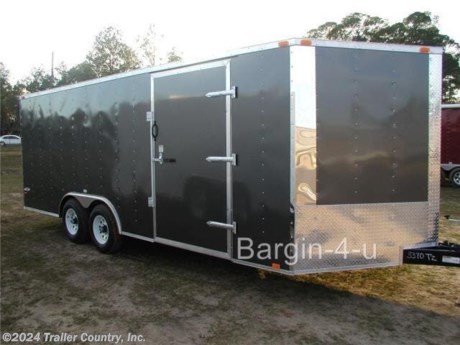 &lt;div&gt;NEW 8.5 X 20 ENCLOSED CARGO CARHAULER TRAILER&lt;/div&gt;
&lt;div&gt;&amp;nbsp;&lt;/div&gt;
&lt;div&gt;Up for your consideration a is Brand New 8.5 x 20 Tandem Axle, V-Nosed Enclosed Carhauler Trailer.&lt;/div&gt;
&lt;div&gt;&amp;nbsp;&lt;/div&gt;
&lt;div&gt;CALL US NOW TO GET YOURS... We Can be Reached Toll Free @ 888-710-2112&lt;/div&gt;
&lt;div&gt;&amp;nbsp;&lt;/div&gt;
&lt;div&gt;! ! ! ! NEW ADDITIONAL STANDARD FEATURES: COMPLETE L.E.D. EXTERIOR LIGHTING PACKAGE, &amp;amp; RV STYLE FLUSH LOCK W/ BAR LOCK ! ! ! !&lt;/div&gt;
&lt;div&gt;&amp;nbsp;&lt;/div&gt;
&lt;div&gt;- - - PLUS THESE ALREADY TOP QUALITY STANDARD FEATURES - - -&lt;/div&gt;
&lt;div&gt;&amp;nbsp;&lt;/div&gt;
&lt;div&gt;Heavy Duty 6&quot; I-Beam Main Frame&lt;/div&gt;
&lt;div&gt;Heavy Duty 54&quot; Triple Tube Tongue&lt;/div&gt;
&lt;div&gt;Heavy Duty Square Tubing Wall Studs &amp;amp; Roof Bows&lt;/div&gt;
&lt;div&gt;Rear Spring Assisted Ramp Door with (2) Barlocks for Security, EZ Lube Hinge Pins, &amp;amp; 16&quot; Transitional Ramp Flap&lt;/div&gt;
&lt;div&gt;No-Show Beaver Tail (Dove Tail)&lt;/div&gt;
&lt;div&gt;4 - 5,000lb Flush Floor Mounted D-Rings&lt;/div&gt;
&lt;div&gt;20&#39; Box Space Plus 2&#39;+ V-Nose (TOTAL 22&#39;+ From tip to rear Interior Space)&lt;/div&gt;
&lt;div&gt;16&quot; On Center Walls&lt;/div&gt;
&lt;div&gt;16&quot; On Center Floors&lt;/div&gt;
&lt;div&gt;16&quot; On Center Roof Bows&lt;/div&gt;
&lt;div&gt;(2) 3,500lb 4&quot; &quot;Dexter&quot; Drop Axles w/ All Wheel Electric Brakes &amp;amp; EZ LUBE Grease Fittings&lt;/div&gt;
&lt;div&gt;36&quot; Side Door with Bar Lock&lt;/div&gt;
&lt;div&gt;ATP Diamond Plate Recessed Step-Up&lt;/div&gt;
&lt;div&gt;6&#39;6&quot; Interior Height&lt;/div&gt;
&lt;div&gt;Galvalume Seamed Roof with Thermo Ply Ceiling Liner&lt;/div&gt;
&lt;div&gt;2 5/16&quot; Coupler w/ Snapper Pin&lt;/div&gt;
&lt;div&gt;Heavy Duty Safety Chains&lt;/div&gt;
&lt;div&gt;7-Way Round RV Electrical Wiring Harness w/ Battery Back-Up &amp;amp; Safety Switch&lt;/div&gt;
&lt;div&gt;3/8&quot; Heavy Duty Grade Plywood Walls&lt;/div&gt;
&lt;div&gt;3/4&quot; Heavy Duty Grade Plywood Floors&amp;nbsp;&lt;/div&gt;
&lt;div&gt;Heavy Duty Smooth Fender Flares&lt;/div&gt;
&lt;div&gt;2K A-Frame Top Wind Jack&lt;/div&gt;
&lt;div&gt;Deluxe License Plate Holder&lt;/div&gt;
&lt;div&gt;Top Quality Exterior Grade Paint&lt;/div&gt;
&lt;div&gt;(1) Non-Powered Interior Roof Vent&lt;/div&gt;
&lt;div&gt;(1) 12 Volt Interior Trailer Light w/ Wall Switch&lt;/div&gt;
&lt;div&gt;24&quot; Diamond Plate ATP Front Stone Guard with matching V-Nose Diamond Plate Cap&lt;/div&gt;
&lt;div&gt;Front &amp;amp; Rear Smooth Anodized (Mirrored) Corners&lt;/div&gt;
&lt;div&gt;15&quot; Radial (ST20575R15) Tires &amp;amp; Wheels&lt;/div&gt;
&lt;div&gt;&amp;nbsp;&lt;/div&gt;
&lt;div&gt;&amp;nbsp;&lt;/div&gt;
&lt;div&gt;* * N.A.T.M. Inspected and Certified * *&lt;/div&gt;
&lt;p&gt;* * Manufacturers Title and 5-Year Limited Warranty Included * *&lt;br /&gt;* * PRODUCT LIABILITY INSURANCE * *&lt;br /&gt;* * FINANCING IS AVAILABLE W/ APPROVED CREDIT * *&lt;/p&gt;
&lt;p&gt;ASK US ABOUT OUR RENT TO OWN PROGRAM - NO CREDIT CHECK - LOW DOWN PAYMENT&lt;/p&gt;
&lt;p&gt;&lt;br /&gt;Trailer is offered @ factory direct pick up in Willacoochee,GA (Zip Code 31650)...We also offer Nationwide Delivery, please contact us for more information.&lt;br /&gt;CALL: 888-710-2112&lt;/p&gt;