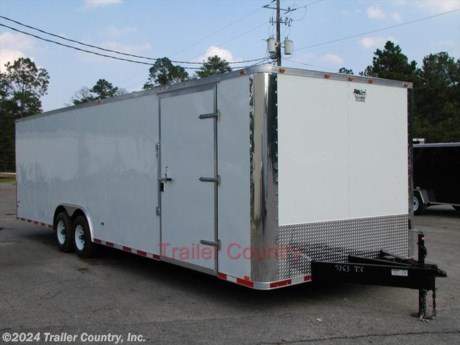 &lt;div&gt;NEW 8.5 x 24 ENCLOSED CARHAULER / CARGO TRAILER&lt;/div&gt;
&lt;div&gt;&amp;nbsp;&lt;/div&gt;
&lt;div&gt;Up for your consideration is a Brand New HEAVY DUTY 8.5 x 24 Tandem Axle, Enclosed/Carhauler Trailer.&lt;/div&gt;
&lt;div&gt;&amp;nbsp;&lt;/div&gt;
&lt;div&gt;NEW WITH THERMO PLY CEILING LINER, RADIAL TIRES &amp;amp; EXTERIOR L.E.D. LIGHTING PACKAGE!!!!&lt;/div&gt;
&lt;div&gt;&amp;nbsp;&lt;/div&gt;
&lt;div&gt;YOU&#39;VE SEEN THE REST...NOW BUY THE BEST!&lt;/div&gt;
&lt;div&gt;&amp;nbsp;&lt;/div&gt;
&lt;div&gt;&amp;nbsp;&lt;/div&gt;
&lt;div&gt;Standard Elite Series Features:&lt;/div&gt;
&lt;div&gt;&amp;nbsp;&lt;/div&gt;
&lt;div&gt;Heavy Duty 6&quot; I-Beam Main Frame&lt;/div&gt;
&lt;div&gt;Heavy Duty 42&quot; Triple Tube Tongue&lt;/div&gt;
&lt;div&gt;Heavy Duty 1&quot; x 1 1/2&quot; Square Tubing Wall Studs &amp;amp; Roof Bows&lt;/div&gt;
&lt;div&gt;Heavy Duty Rear Spring Assisted Ramp Door with (2) Barlocks for Security, EZ Lube Hinge Pins, &amp;amp; 16&quot; Transitional Ramp Flap&lt;/div&gt;
&lt;div&gt;4 - 5,000lb Flush Floor Mounted D-Rings&lt;/div&gt;
&lt;div&gt;24&#39; Box Space&lt;/div&gt;
&lt;div&gt;16&quot; On Center Walls&lt;/div&gt;
&lt;div&gt;16&quot; On Center Floors&lt;/div&gt;
&lt;div&gt;16&quot; On Center Roof Bows&lt;/div&gt;
&lt;div&gt;(2) 3,500lb 4&quot; &quot;Dexter&quot; Drop Axles w/ All Wheel Electric Brakes &amp;amp; EZ LUBE Grease Fittings (Self Adjusting Axles)&amp;nbsp;&lt;/div&gt;
&lt;div&gt;36&quot; Side Door with RV Flush Lock &amp;amp; Bar Lock&lt;/div&gt;
&lt;div&gt;ATP Diamond Plate Recessed Step-Up&lt;/div&gt;
&lt;div&gt;6&#39;6&quot; Interior Height&lt;/div&gt;
&lt;div&gt;Galvalume Seamed Roof with Thermo Ply Ceiling Liner&lt;/div&gt;
&lt;div&gt;2 5/16&quot; Coupler w/ Snapper Pin&lt;/div&gt;
&lt;div&gt;Heavy Duty Safety Chains&lt;/div&gt;
&lt;div&gt;7-Way Round RV Electrical Wiring Harness w/ Battery Back-Up &amp;amp; Safety Switch&amp;nbsp;&lt;/div&gt;
&lt;div&gt;3/8&quot; Heavy Duty Grade Plywood Walls&lt;/div&gt;
&lt;div&gt;3/4&quot; Heavy Duty Top Grade Plywood Floors&amp;nbsp;&lt;/div&gt;
&lt;div&gt;Heavy Duty Smooth Fender Flares&lt;/div&gt;
&lt;div&gt;2K A-Frame Top Wind Jack&lt;/div&gt;
&lt;div&gt;Deluxe Molded License Plate Holder w/ Tag Light&lt;/div&gt;
&lt;div&gt;Top Quality Exterior Grade Paint&lt;/div&gt;
&lt;div&gt;(1) Non-Powered Interior Roof Vent&lt;/div&gt;
&lt;div&gt;(1) 12 Volt Interior Trailer Light w/ Wall Switch&lt;/div&gt;
&lt;div&gt;24&quot; Diamond Plate ATP Front Stone Guard&amp;nbsp;&lt;/div&gt;
&lt;div&gt;Smooth Polished Aluminum Front &amp;amp; Rear Corner Caps&lt;/div&gt;
&lt;div&gt;15&quot; Radial (ST20575R15) Tires &amp;amp; Wheels&lt;/div&gt;
&lt;div&gt;Exterior L.E.D. Lighting Package&lt;/div&gt;
&lt;div&gt;&amp;nbsp;&lt;/div&gt;
&lt;p&gt;&amp;nbsp;&lt;/p&gt;
&lt;p&gt;* * N.A.T.M. Inspected and Certified * *&lt;br /&gt;* * Manufacturers Title and 5 Year Limited Warranty Included * *&lt;br /&gt;* * PRODUCT LIABILITY INSURANCE * *&lt;br /&gt;* * FINANCING IS AVAILABLE W/ APPROVED CREDIT * *&lt;/p&gt;
&lt;p&gt;ASK US ABOUT OUR RENT TO OWN PROGRAM - NO CREDIT CHECK - LOW DOWN PAYMENT&lt;/p&gt;
&lt;p&gt;&lt;br /&gt;Trailer is offered @ factory direct pick up in Willacoochee, GA...We also offer Nationwide Delivery, please contact us for more information.&lt;br /&gt;CALL: 888-710-2112&lt;br /&gt;&amp;nbsp;&lt;/p&gt;