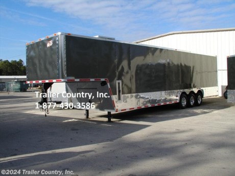 &lt;p&gt;&lt;strong&gt;NEW 8.5 X 38 ENCLOSED GOOSENECK CARGO TRAILER&lt;/strong&gt;&lt;/p&gt;
&lt;p&gt;Up for your consideration is a Brand New 8.5x30 + 8&#39; RISER Tri Axle, Enclosed Gooseneck Cargo Trailer.&lt;/p&gt;
&lt;p&gt;&lt;strong&gt;FOR MORE INFORMATION CALL: 888-710-2112&lt;/strong&gt;&lt;/p&gt;
&lt;p&gt;NOW WITH FULL L.E.D. LIGHTING PACKAGE + ALL the other TOP QUALITY FEATURES listed in ad!&lt;/p&gt;
&lt;p&gt;&lt;span style=&quot;text-decoration: underline;&quot;&gt;&lt;strong&gt;STANDARD FEATURES:&lt;/strong&gt;&lt;/span&gt;&lt;/p&gt;
&lt;p&gt;&lt;strong&gt;&amp;nbsp;&amp;nbsp;&amp;nbsp; &lt;/strong&gt;* Heavy Duty 8&quot; I-Beam Main Frame&lt;br /&gt;&amp;nbsp;&amp;nbsp;&amp;nbsp; * Heavy Duty 1&quot; X 1 1/2&quot; Square Tubing Wall Studs &amp;amp; Roof Bows&lt;br /&gt;&amp;nbsp;&amp;nbsp;&amp;nbsp; * 38&#39; Gooseneck 30&#39; Box Space + 8&#39; Riser&lt;br /&gt;&amp;nbsp;&amp;nbsp;&amp;nbsp; * 16&quot; On Center Walls, Ceilings, and Roof Bows&lt;br /&gt;&amp;nbsp;&amp;nbsp;&amp;nbsp; * (3) 7,000lb &quot;Dexter&quot; TORSION Axles w/ All Wheel Electric Brakes &amp;amp; EZ LUBE Grease Fittings (21K G.V.W.R.)&lt;br /&gt;&amp;nbsp;&amp;nbsp;&amp;nbsp; * HEAVY DUTY Rear Spring Assisted Ramp Door with (2) Barlocks for Security, EZ Lube Hinge Pins, &amp;amp; 16&quot; Transitional Ramp Flap&lt;br /&gt;&amp;nbsp;&amp;nbsp;&amp;nbsp; * No-Show Beaver Tail (Dove Tail)&lt;br /&gt;&amp;nbsp;&amp;nbsp;&amp;nbsp; * 4 - 5,000lb Flush Floor Mounted D-Rings&lt;br /&gt;&amp;nbsp;&amp;nbsp;&amp;nbsp; * 36&quot; Side Door with RV Flush Lock &amp;amp; Bar Lock&lt;br /&gt;&amp;nbsp;&amp;nbsp;&amp;nbsp; * ATP Diamond Plate Recessed Step-Up @ Side door&lt;br /&gt;&amp;nbsp;&amp;nbsp;&amp;nbsp; * 81&quot; Interior Height inside box space (35 1/2&quot; in riser)&lt;br /&gt;&amp;nbsp;&amp;nbsp;&amp;nbsp; * Galvalume Seamed Roof with Thermo Ply Ceiling Liner&lt;br /&gt;&amp;nbsp;&amp;nbsp;&amp;nbsp; * 2 5/16&quot; Coupler w/ Snapper Pin&lt;br /&gt;&amp;nbsp;&amp;nbsp;&amp;nbsp; * Heavy Duty Safety Chains&lt;br /&gt;&amp;nbsp;&amp;nbsp;&amp;nbsp; * Electric Landing Gear&lt;br /&gt;&amp;nbsp;&amp;nbsp;&amp;nbsp; * Roof mounted Solar Panel&lt;br /&gt;&amp;nbsp;&amp;nbsp;&amp;nbsp; * Marine Grade Battery&lt;br /&gt;&amp;nbsp;&amp;nbsp;&amp;nbsp; * 7-Way Round RV Electrical Wiring Harness w/ Battery Back-Up &amp;amp; Safety Switch&lt;br /&gt;&amp;nbsp;&amp;nbsp;&amp;nbsp; * Built In Cabinets &amp;amp; Steps Combo at Riser&lt;br /&gt;&amp;nbsp;&amp;nbsp;&amp;nbsp; * ATP Bottom Trim on Sides &amp;amp; Rear&lt;br /&gt;&amp;nbsp;&amp;nbsp;&amp;nbsp; * ATP Front under riser with Keyed Lock Access Door w/ Easy Access Junction Box&lt;br /&gt;&amp;nbsp;&amp;nbsp;&amp;nbsp; * Complete L.E.D. Lighting (Extrior Lights)&lt;br /&gt;&amp;nbsp;&amp;nbsp;&amp;nbsp; * D.O.T. Reflective Tape&lt;br /&gt;&amp;nbsp;&amp;nbsp;&amp;nbsp; * 3/8&quot; Heavy Duty Grade Plywood Walls&lt;br /&gt;&amp;nbsp;&amp;nbsp;&amp;nbsp; * 3/4&quot; Heavy Duty TOP Grade Plywood Floors&amp;nbsp;&lt;br /&gt;&amp;nbsp;&amp;nbsp;&amp;nbsp; * Heavy Duty Smooth Fender Flares&lt;br /&gt;&amp;nbsp;&amp;nbsp;&amp;nbsp; * Deluxe License Plate Holder with Light&lt;br /&gt;&amp;nbsp;&amp;nbsp;&amp;nbsp; * Top Quality Exterior Grade Paint&lt;br /&gt;&amp;nbsp;&amp;nbsp;&amp;nbsp; * (2) Non-Powered Interior Roof Vent&lt;br /&gt;&amp;nbsp;&amp;nbsp;&amp;nbsp; * (2) 12 Volt Interior Trailer Light w/ Wall Switch&lt;br /&gt;&amp;nbsp;&amp;nbsp;&amp;nbsp; * Smooth Polished Aluminum Front &amp;amp; Rear Corners&lt;br /&gt;&amp;nbsp;&amp;nbsp;&amp;nbsp; * 16&quot; Radial 8-Lug (ST23575r16) Tires &amp;amp; Wheels&lt;/p&gt;
&lt;p&gt;&lt;span style=&quot;text-decoration: underline;&quot;&gt;&lt;strong&gt;INCLUDED UPGRADED TRIM/FEATURES ON THIS TRAILER ARE&lt;/strong&gt;&lt;/span&gt;:&lt;/p&gt;
&lt;p&gt;&amp;nbsp;&amp;nbsp;&amp;nbsp; * Upgraded Exterior Color (.030 Metal)- Your choice of final color!!&lt;br /&gt;&amp;nbsp;&amp;nbsp;&amp;nbsp; * Extra D-Rings (Total of 30 D-rings)&lt;br /&gt;&amp;nbsp;&amp;nbsp;&amp;nbsp; * 30&#39; RTP-Rubber Tread Plate Floor on Main Deck (Rubber Tread Plate Flooring-Deck only)&lt;br /&gt;&amp;nbsp;&amp;nbsp;&amp;nbsp; * E-Track Welded into Walls (Total of 56&#39; on walls)&lt;br /&gt;&amp;nbsp;&amp;nbsp;&amp;nbsp; * Extra Light Switch at Rear of Trailer&lt;br /&gt;&amp;nbsp;&amp;nbsp;&amp;nbsp; * Upgraded 48&quot; Side Door&lt;br /&gt;&amp;nbsp;&amp;nbsp;&amp;nbsp; * Commercial Grade Exterior Carpet on 8 Foot Riser Floor&lt;br /&gt;&amp;nbsp;&amp;nbsp;&amp;nbsp; * 12 Inches Extra Interior Height (7 Foot 6 Inches Interior Height)&lt;br /&gt;&amp;nbsp;&amp;nbsp;&amp;nbsp; * Aluminum Mag Wheels w/ Chrome Center Caps &amp;amp; Lug Nuts&lt;br /&gt;&amp;nbsp;&lt;/p&gt;
&lt;p&gt;* * N.A.T.M. Inspected and Certified * *&lt;br /&gt;* * Manufacturers Title and 5 Year Limited Warranty Included * *&lt;br /&gt;* * PRODUCT LIABILITY INSURANCE * *&lt;br /&gt;* * FINANCING IS AVAILABLE W/ APPROVED CREDIT * *&lt;/p&gt;
&lt;p&gt;ASK US ABOUT OUR RENT TO OWN PROGRAM - NO CREDIT CHECK - LOW DOWN PAYMENT&lt;/p&gt;
&lt;p&gt;&lt;br /&gt;Trailer is offered @ factory direct pick up in Willacoochee, GA...We also offer Nationwide Delivery, please contact us for more information.&lt;br /&gt;CALL: 888-710-2112&lt;/p&gt;