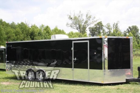 &lt;div&gt;NEW 8.5 X 24&#39; V-NOSED ENCLOSED CAR TOY CARGO HAULER TRAILER LOADED W/ OPTIONS!&lt;/div&gt;
&lt;div&gt;&amp;nbsp;&lt;/div&gt;
&lt;div&gt;Up for your consideration is a Brand New Heavy Duty Model 8.5 x 24 Tandem Axle, V-Nosed Enclosed Race - Toy - Car Hauler - Cargo Trailer.&lt;/div&gt;
&lt;div&gt;&amp;nbsp;&lt;/div&gt;
&lt;div&gt;YOU&#39;VE SEEN THE REST...NOW BUY THE BEST!&lt;/div&gt;
&lt;div&gt;&amp;nbsp;&lt;/div&gt;
&lt;div&gt;ALL the TOP QUALITY FEATURES listed in this ad!&lt;/div&gt;
&lt;div&gt;&amp;nbsp;&lt;/div&gt;
&lt;div&gt;Elite Series Standard Features:&lt;/div&gt;
&lt;div&gt;&amp;nbsp;&lt;/div&gt;
&lt;div&gt;- Heavy Duty 6&quot; I Beam Main Frame w/ 2&quot;X6&quot; Square Tube Frame&lt;/div&gt;
&lt;div&gt;- 24&#39; Box Space + V-Nose&lt;/div&gt;
&lt;div&gt;- 54&quot; TRIPLE TUBE TONGUE&lt;/div&gt;
&lt;div&gt;- 16&quot; On Center Walls&lt;/div&gt;
&lt;div&gt;- 16&quot; On Center Floors&lt;/div&gt;
&lt;div&gt;- 16&quot; On Center Roof Bows&lt;/div&gt;
&lt;div&gt;- (2) 3,500 lb &quot; DEXTER&quot; SPRING Axles w/ All Wheel Electric Brakes &amp;amp; EZ LUBE Grease Fittings-Self Adjusting Axles&lt;/div&gt;
&lt;div&gt;- HEAVY DUTY Rear Spring Assisted Ramp Door with (2) Barlocks for Security, &amp;amp; EZ Lube Hinge Pins&lt;/div&gt;
&lt;div&gt;- No-Show Beaver Tail (Dove Tail)&lt;/div&gt;
&lt;div&gt;- 4 - 5,000 lb Flush Floor Mounted D-Rings&lt;/div&gt;
&lt;div&gt;- 36&quot; Side Door with Lock&lt;/div&gt;
&lt;div&gt;- ATP Diamond Plate Recessed Step-Up in Side door&lt;/div&gt;
&lt;div&gt;- 6&#39;6&quot; Interior Height inside Box Space&lt;/div&gt;
&lt;div&gt;- Galvalume Seamed Roof w/ Thermo Ply Ceiling Liner&lt;/div&gt;
&lt;div&gt;- 2 5/16&quot; Coupler w/ Snapper Pin&lt;/div&gt;
&lt;div&gt;- Heavy Duty Safety Chains&lt;/div&gt;
&lt;div&gt;- 2 K Top-Wind Jack&lt;/div&gt;
&lt;div&gt;- 7-Way Round RV Electrical Wiring Harness w/ Battery Back-Up &amp;amp; Safety Switch&lt;/div&gt;
&lt;div&gt;- 24&quot; ATP Front Stone Guard w/ ATP Nose Cap&lt;/div&gt;
&lt;div&gt;- Exterior L.E.D Lighting Package&lt;/div&gt;
&lt;div&gt;- 3/8&quot; Heavy Duty Top Grade Plywood Walls&lt;/div&gt;
&lt;div&gt;- 3/4&quot; Heavy Duty Top Grade Plywood Floors&lt;/div&gt;
&lt;div&gt;- Heavy Duty Smooth Fender Flares&lt;/div&gt;
&lt;div&gt;- Deluxe License Plate Holder with Light&lt;/div&gt;
&lt;div&gt;- Top Quality Exterior Grade Automotive Paint&lt;/div&gt;
&lt;div&gt;- (1) Non-Powered Roof Vent&lt;/div&gt;
&lt;div&gt;- (1) 12-Volt Interior Trailer Light w/ Wall Switch&lt;/div&gt;
&lt;div&gt;- 15&quot; 225-15&quot; Radial Tires&lt;/div&gt;
&lt;div&gt;- Modular Wheels&lt;/div&gt;
&lt;div&gt;&amp;nbsp;&lt;/div&gt;
&lt;div&gt;Additional Upgrades Include:&lt;/div&gt;
&lt;div&gt;&amp;nbsp;&lt;/div&gt;
&lt;div&gt;- (2) 5,200 lb &quot;DEXTER&quot; SPRING Axles w/ All Wheel Electric Brakes &amp;amp; EZ LUBE Grease Fittings-Self Adjusting Axles (Upgraded from Standard 3,500# Axles)&lt;/div&gt;
&lt;div&gt;- 15&quot; Radial Tires&lt;/div&gt;
&lt;div&gt;- Screw-less Metal Exterior Walls&lt;/div&gt;
&lt;div&gt;- Screw-less .030 Metal Interior Walls&amp;nbsp;&lt;/div&gt;
&lt;div&gt;- ATP Ceiling (Aluminum Tread Plate)&lt;/div&gt;
&lt;div&gt;- ATP Covered Wheel Well Boxes (Pair)&lt;/div&gt;
&lt;div&gt;- Spare Tire Mount (In Passenger Side V-Nose)&lt;/div&gt;
&lt;div&gt;- Aluminum Mag Radial Spare Tire&lt;/div&gt;
&lt;div&gt;- Upgraded 36&quot; Side Door&lt;/div&gt;
&lt;div&gt;- Upgraded: 24&quot; ATP Interior Kick Plate Walls &amp;amp; V-Nose w/ Upgraded Trim&lt;/div&gt;
&lt;div&gt;- A/C Unit: 13,500 BTU Unit with Heat Strip&lt;/div&gt;
&lt;div&gt;- E-Track: 2 - 15&#39; Flush Mounted E- Track Strips on Each Wall (60&#39; Total E-Track) (Mounted 24&quot; from floor &amp;amp; 30&quot; Above 1st Row off floor/ Centered Same on Each Wall)&lt;/div&gt;
&lt;div&gt;- 3,500# Electric Tongue Jack&lt;/div&gt;
&lt;div&gt;- RTP Floor (Rubber Tread Plate)&lt;/div&gt;
&lt;div&gt;- RTP Ramp &amp;amp; Transitional Flap (Rubber Tread Plate)&lt;/div&gt;
&lt;div&gt;- Electrical Package (w/30 AMP Panel Box, (2)110 Volt Interior Recepts, 25&#39; Life Line, (2)4&#39; 12 Volt L.E.D. Strip Lights w/ Battery)&lt;/div&gt;
&lt;div&gt;- (1) Motor Base Plug&lt;/div&gt;
&lt;div&gt;- (2) Extra 110 Volt Interior Recepts&lt;/div&gt;
&lt;div&gt;- (1) Extra 12 Volt Interior Dome Light&amp;nbsp;&lt;/div&gt;
&lt;div&gt;- Recessed Winch Plate in Floor&lt;/div&gt;
&lt;div&gt;- Motorcycle Pack : .030 Black Metal Exterior, 6 -D-rings (total of 10 in trailer),&amp;nbsp; 24&quot; Polished Sides &amp;amp; Rear, Aluminum Mag Wheels, Pair of Rear Stabilizer Jacks, Polished&amp;nbsp;&lt;/div&gt;
&lt;div&gt;&amp;nbsp; Front &amp;amp; Rear Corner Caps, Pair Aluminum Flow Thru Vents&lt;/div&gt;
&lt;div&gt;&amp;nbsp;&lt;/div&gt;
&lt;div&gt;&amp;nbsp;&lt;/div&gt;
&lt;p&gt;* * N.A.T.M. Inspected and Certified * *&lt;br /&gt;* * Manufacturers Title and 5 Year Limited Warranty Included * *&lt;br /&gt;* * PRODUCT LIABILITY INSURANCE * *&lt;br /&gt;* * FINANCING IS AVAILABLE W/ APPROVED CREDIT * *&lt;/p&gt;
&lt;p&gt;ASK US ABOUT OUR RENT TO OWN PROGRAM - NO CREDIT CHECK - LOW DOWN PAYMENT&lt;/p&gt;
&lt;p&gt;&lt;br /&gt;Trailer is offered @ factory direct pick up in Willacoochee, GA...We also offer Nationwide Delivery, please contact us for more information.&lt;br /&gt;CALL: 888-710-2112&lt;/p&gt;