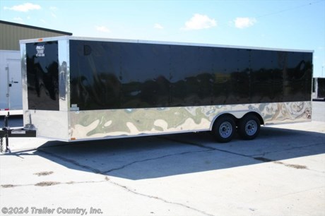 &lt;p&gt;&amp;nbsp;&lt;/p&gt;
&lt;div&gt;NEW 8.5 X 24&#39; ENCLOSED TRAILER&lt;/div&gt;
&lt;div&gt;&amp;nbsp;&lt;/div&gt;
&lt;div&gt;Up for your consideration is a Brand New Model 8.5 x 24 Tandem Axle, V-Nosed Enclosed Motorcycle, Snowmobile, ATV, 4-Wheeler, Landscape, Car Hauler Cargo Trailer.&amp;nbsp;&amp;nbsp;&lt;/div&gt;
&lt;div&gt;&amp;nbsp;&lt;/div&gt;
&lt;div&gt;YOU&#39;VE SEEN THE REST...NOW BUY THE BEST!&lt;/div&gt;
&lt;div&gt;&amp;nbsp;&lt;/div&gt;
&lt;div&gt;ALL the TOP QUALITY FEATURES listed in this ad!&lt;/div&gt;
&lt;div&gt;&amp;nbsp;&lt;/div&gt;
&lt;div&gt;ALL AMERICAN SERIES:&lt;/div&gt;
&lt;div&gt;&amp;nbsp;&lt;/div&gt;
&lt;div&gt;- Heavy Duty Main Frame&lt;/div&gt;
&lt;div&gt;- 24&#39; Box Space + V-Nose&lt;/div&gt;
&lt;div&gt;- 16&quot; On Center WALL &amp;amp; FLOOR Cross Members&lt;/div&gt;
&lt;div&gt;- (2) 3,500lb Spring Axles w/ All Wheel Electric Brakes &amp;amp; EZ LUBE Grease Fittings&lt;/div&gt;
&lt;div&gt;- HEAVY DUTY Rear Spring Assisted Ramp Door with (2) Barlocks for Security, &amp;amp; EZ Lube Hinge Pins&lt;/div&gt;
&lt;div&gt;- No-Show Beaver Tail (Dove Tail)&lt;/div&gt;
&lt;div&gt;- 4 - 5,000lb Flush Floor Mounted D-Rings&amp;nbsp; (Welded to Frame)&lt;/div&gt;
&lt;div&gt;- 36&quot; Side Door with Lock&lt;/div&gt;
&lt;div&gt;- ATP Diamond Plate Recessed Step-Up in Side door&lt;/div&gt;
&lt;div&gt;- 6&#39;6&quot; Interior Height inside Box Space&lt;/div&gt;
&lt;div&gt;- Bowed Galvalume Seamed Roof with Luan Lining Strip&amp;nbsp;&lt;/div&gt;
&lt;div&gt;- 2 5/16&quot; Coupler w/ Snapper Pin&lt;/div&gt;
&lt;div&gt;- Heavy Duty Safety Chains&lt;/div&gt;
&lt;div&gt;- 2K Top-Wind Jack&amp;nbsp;&lt;/div&gt;
&lt;div&gt;- 7-Way Round RV Electrical Wiring Harness w/ Battery Back-Up &amp;amp; Safety Switch&lt;/div&gt;
&lt;div&gt;- 24&quot; ATP Front StoneGuard w/ ATP Nose Cap&lt;/div&gt;
&lt;div&gt;- Complete Exterior Lighting Package&lt;/div&gt;
&lt;div&gt;- 3/8&quot; Heavy Duty Top Grade Plywood Walls&lt;/div&gt;
&lt;div&gt;- 3/4&quot; Heavy Duty Top Grade Plywood Floors&lt;/div&gt;
&lt;div&gt;- Heavy Duty Smooth Fender Flares&lt;/div&gt;
&lt;div&gt;- Deluxe License Plate Holder with Light&lt;/div&gt;
&lt;div&gt;- Top Quality Exterior Grade Automotive Paint&lt;/div&gt;
&lt;div&gt;- Pair of Plastic Side Flow-Through Vents -or- Roof Vent (Your Choice!)&lt;/div&gt;
&lt;div&gt;- (1) 12-Volt Interior Trailer Light w/ Wall Switch&lt;/div&gt;
&lt;div&gt;- 15&quot; 205-15&quot; Bias-Ply Tires&lt;/div&gt;
&lt;div&gt;- Modular Wheels&lt;/div&gt;
&lt;div&gt;&amp;nbsp;&lt;/div&gt;
&lt;div&gt;Touring Package:&lt;/div&gt;
&lt;div&gt;&amp;nbsp;&lt;/div&gt;
&lt;div&gt;- 24&quot; Polished Metal Trim on Sides and Rear&lt;/div&gt;
&lt;div&gt;- Color Choice: Black or White&lt;/div&gt;
&lt;p&gt;&amp;nbsp;&lt;/p&gt;
&lt;p&gt;* * Manufacturers Title and 5 Year Limited Warranty Included * *&lt;br /&gt;* * PRODUCT LIABILITY INSURANCE * *&lt;br /&gt;FINANCING IS AVAILABLE W/ APPROVED CREDIT*&lt;br /&gt;Trailer is offered @ factory direct pick up in Willacoochee, GA...We also offer Nationwide Delivery, please contact us for more information.&lt;br /&gt;CALL: 888-710-2112&lt;/p&gt;