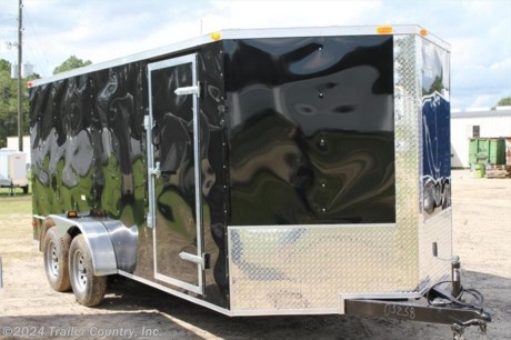 &lt;p&gt;&lt;strong&gt;NEW 7 X 16 V-NOSED ENCLOSED CARGO TRAILER&lt;/strong&gt;&lt;/p&gt;
&lt;p&gt;Up for your consideration is a Brand New 7 X 16 Tandem Axle, V-Nosed Enclosed Motorcycle Cargo Trailer.&lt;/p&gt;
&lt;p&gt;&amp;nbsp;&lt;/p&gt;
&lt;p&gt;&lt;strong&gt;NOW WITH&amp;nbsp;&lt;span style=&quot;text-decoration: underline;&quot;&gt;L.E.D. STRIP LIGHTING PACKAGE&lt;/span&gt;&amp;nbsp;&lt;/strong&gt;&lt;strong&gt;+&lt;/strong&gt;&lt;strong&gt;&amp;nbsp;ALL the other&amp;nbsp;&lt;span style=&quot;text-decoration: underline;&quot;&gt;TOP QUALITY FEATURES&lt;/span&gt;&amp;nbsp;listed in ad!&lt;/strong&gt;&lt;/p&gt;
&lt;p&gt;&lt;strong&gt;&lt;span style=&quot;text-decoration: underline;&quot;&gt;Standard ALL AMERICAN SERIES&amp;nbsp;Features&lt;/span&gt;&lt;/strong&gt;&lt;strong&gt;:&lt;/strong&gt;&lt;/p&gt;
&lt;ul&gt;
&lt;li&gt;Heavy Duty&amp;nbsp;2&quot; x 4&quot; Square Tube Main Frame&lt;/li&gt;
&lt;li&gt;Heavy Duty&amp;nbsp;1&quot; x 1&quot; Square Tubular Wall Studs &amp;amp; Roof Bows&lt;/li&gt;
&lt;li&gt;16&quot; on center ROOF &amp;amp; FLOOR &amp;amp; CEILING Crossmembers&lt;/li&gt;
&lt;li&gt;16&#39; Box Space + V-Nose&lt;/li&gt;
&lt;li&gt;Rear Medium Duty Spring Assisted Ramp Door w/ Bar Locks&lt;/li&gt;
&lt;li&gt;(2) 3,500lb 4&quot; Drop Axles w/ EZ LUBE Grease Fittings with Battery Back-Up, Safety Switch, and Break-A-Way Kit.&lt;/li&gt;
&lt;li&gt;32&quot;&amp;nbsp;Side Door with&amp;nbsp;Bar Style&amp;nbsp;Lock&lt;/li&gt;
&lt;li&gt;6&#39; Interior Height&lt;/li&gt;
&lt;li&gt;Galvalume Seamed Roof with Luan Lining Strip&lt;/li&gt;
&lt;li&gt;2 5/16&quot; Coupler w/ Snapper Pin&lt;/li&gt;
&lt;li&gt;Heavy Duty Safety Chains&lt;/li&gt;
&lt;li&gt;7-Way Round RV Style Wiring Harness Plug&lt;/li&gt;
&lt;li&gt;7/16&quot; Heavy Duty OSB Walls&lt;/li&gt;
&lt;li&gt;3/4&quot; Heavy Duty Top Grade Plywood Floors&amp;nbsp;&lt;/li&gt;
&lt;li&gt;Smooth Rounded Tear Drop Fenders&lt;/li&gt;
&lt;li&gt;2K A-Frame Top Wind Jack&lt;/li&gt;
&lt;li&gt;Top Quality Exterior Grade Paint&lt;/li&gt;
&lt;li&gt;(1) Non-Powered Interior Roof Vent&lt;/li&gt;
&lt;li&gt;(1) 12 Volt Interior Trailer Dome Light w/ Wall Switch&lt;/li&gt;
&lt;li&gt;24&quot; Diamond Plate ATP Front Stone Guard&lt;/li&gt;
&lt;li&gt;15&quot; Radial (ST20575D15) Tires on Silver Wheels&lt;/li&gt;
&lt;li&gt;L.E.D. Strip Tail Lights&lt;/li&gt;
&lt;/ul&gt;
&lt;p&gt;* * Manufacturers Title and Limited Warranty Included * *&lt;br /&gt;* * PRODUCT LIABILITY INSURANCE * *&lt;br /&gt;* * FINANCING IS AVAILABLE W/ APPROVED CREDIT * *&lt;/p&gt;
&lt;p&gt;ASK US ABOUT OUR RENT TO OWN PROGRAM - NO CREDIT CHECK - LOW DOWN PAYMENT.&amp;nbsp;&lt;/p&gt;
&lt;p&gt;&lt;br /&gt;Trailer is offered @ factory direct pick up in Pearson, GA...We also offer Nationwide Delivery, please contact us for more information.&lt;br /&gt;CALL: 888-710-2112&lt;/p&gt;