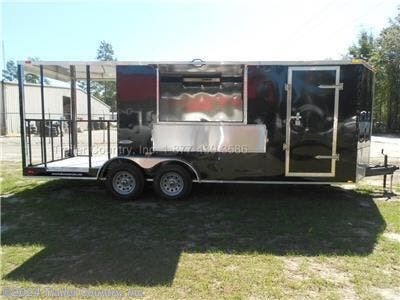 &lt;div&gt;NEW 7 X 20 ENCLOSED CONCESSION TRAILER&lt;/div&gt;
&lt;div&gt;&amp;nbsp;&lt;/div&gt;
&lt;div&gt;Up for your consideration is a Brand New Model 7 x 20 Tandem Axle, Enclosed Concession/Food Vending Cargo Trailer.&amp;nbsp;&lt;/div&gt;
&lt;div&gt;&amp;nbsp;&lt;/div&gt;
&lt;div&gt;ALL the TOP QUALITY FEATURES listed in this ad!&lt;/div&gt;
&lt;div&gt;&amp;nbsp;&lt;/div&gt;
&lt;div&gt;Standard Elite Series Features:&lt;/div&gt;
&lt;div&gt;&amp;nbsp;&lt;/div&gt;
&lt;div&gt;- Heavy Duty Main Frame with 2 X 6 Square Tube&lt;/div&gt;
&lt;div&gt;- Heavy Duty 1&quot; x 1 1/2&quot; Square Tubular Wall Studs &amp;amp; Roof Bows&lt;/div&gt;
&lt;div&gt;- 14&#39; Box Space + V-Nose&lt;/div&gt;
&lt;div&gt;- 16&quot; On Center Walls&lt;/div&gt;
&lt;div&gt;- 16&quot; On Center Floors&lt;/div&gt;
&lt;div&gt;- 16&quot; On Center Roof Bows&lt;/div&gt;
&lt;div&gt;- Complete Braking System (Electric Brakes on both axles, Battery Back-Up, &amp;amp; Safety Switch)&lt;/div&gt;
&lt;div&gt;- (2) 3,500lb 4&quot; &quot;Dexter&quot; Drop Axles w/ EZ LUBE Grease Fittings (Self Adjusting Brakes Axles)&lt;/div&gt;
&lt;div&gt;- 32&quot; Side Door with Bar Lock on Driver Side&amp;nbsp;&lt;/div&gt;
&lt;div&gt;- 6&#39; Interior Height&lt;/div&gt;
&lt;div&gt;- Galvalume Seamed Roof w/ Thermo Ply Ceiling Liner&amp;nbsp;&lt;/div&gt;
&lt;div&gt;- 2 5/16&quot; Coupler w/ Snapper Pin&lt;/div&gt;
&lt;div&gt;- Heavy Duty Safety Chains&lt;/div&gt;
&lt;div&gt;- 7-Way Round RV Style Wiring Harness Plug&lt;/div&gt;
&lt;div&gt;- 3/8&quot; Heavy Duty Top Grade Plywood Walls&lt;/div&gt;
&lt;div&gt;- 3/4&quot; Heavy Duty Top Grade Plywood Floors&lt;/div&gt;
&lt;div&gt;- Smooth Teardrop Style Fender Flares&lt;/div&gt;
&lt;div&gt;- 2K A-Frame Top Wind Jack&lt;/div&gt;
&lt;div&gt;- Top Quality Exterior Grade Paint&lt;/div&gt;
&lt;div&gt;- (1) Non-Powered Interior Roof Vent&lt;/div&gt;
&lt;div&gt;- (1) 12 Volt Interior Trailer Dome Light w/ Wall Switch&lt;/div&gt;
&lt;div&gt;- 24&quot; Diamond Plate ATP Front Stone Guard&amp;nbsp;&lt;/div&gt;
&lt;div&gt;- 15&quot; Radial (ST20575R15) Tires &amp;amp; Wheels&lt;/div&gt;
&lt;div&gt;- Exterior L.E.D. Lighting Package&lt;/div&gt;
&lt;div&gt;&amp;nbsp;&lt;/div&gt;
&lt;div&gt;Concession Package &amp;amp; Upgrades:&amp;nbsp;&lt;/div&gt;
&lt;div&gt;&amp;nbsp;&lt;/div&gt;
&lt;div&gt;- 6&#39; Covered Porch Option- (14&#39;+6&#39;=20&#39; Total Overall) w/ 3&#39; Side Rails, Step -Up, Complete w/ Metal Ceiling Liner &amp;amp; Pressure Treated Deck with ATP-Diamond Plate&lt;/div&gt;
&lt;div&gt;- 32&quot; Rear Entry Door to Porch&lt;/div&gt;
&lt;div&gt;- 1 - 3&#39; x 5&#39; Concession/Vending Window w/out Glass (Center Curbside of Trailer)&lt;/div&gt;
&lt;div&gt;- 42&quot; Rangehood w/ Exhaust Fan&lt;/div&gt;
&lt;div&gt;- 18&quot; x 6&#39; Exterior Serving Counter Under Concession Window&lt;/div&gt;
&lt;div&gt;- A/C Prewire &amp;amp; Brace in place of Standard Roof Vent&lt;/div&gt;
&lt;div&gt;- Hand Wash Station ~ W/Hardware, Black Cabinet with Mill Finish Top, Handwash, 20 Gallon Fresh Water Tank, 30 Gallon Waste Water Tank, &amp;amp; 6 Gallon Hot Water Heater&lt;/div&gt;
&lt;div&gt;- Electrical Package ~ (100 Amp Panel Box w/Life Line, 5-110 Volt Interior Recepts, 2-4&#39; 12 Volt L.E.D. Strip Lights w/ Battery&lt;/div&gt;
&lt;div&gt;- Exterior GFI Outlet&lt;/div&gt;
&lt;div&gt;- Black RTP Flooring on Trailer Interior (Rubber Tread Plate Flooring)&lt;/div&gt;
&lt;div&gt;- Mill Finish Metal Walls and Ceiling Liner on Trailer Interior&lt;/div&gt;
&lt;div&gt;- Insulated Walls &amp;amp; Ceiling&lt;/div&gt;
&lt;div&gt;- 6&quot; Extra Interior Hieght (6&#39;6&quot; total interior height)&lt;/div&gt;
&lt;div&gt;- .030 Colored Metal Exterior in BLACK&lt;/div&gt;
&lt;div&gt;- Radial Tires&lt;/div&gt;
&lt;div&gt;- Silver Modular Wheels w/ Chrome Center Caps and Lug Nuts&lt;/div&gt;
&lt;div&gt;&amp;nbsp;&lt;/div&gt;
&lt;p&gt;&amp;nbsp;&lt;/p&gt;
&lt;p&gt;* * N.A.T.M. Inspected and Certified * *&lt;br&gt;* * Manufacturers Title and 5 Year Limited&amp;nbsp;Warranty Included * *&lt;br&gt;* * PRODUCT LIABILITY INSURANCE * *&lt;br&gt;* * FINANCING IS AVAILABLE W/ APPROVED CREDIT * *&lt;/p&gt;
&lt;p&gt;&lt;br&gt;Trailer is offered @ factory direct pick up in Willacoochee, GA...We also offer Nationwide Delivery, please contact us for more information.&lt;br&gt;CALL: 888-710-2112&lt;br&gt;&amp;nbsp;&lt;/p&gt;