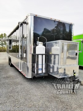 &lt;div&gt;NEW 8.5 X 28&#39; ENCLOSED FOOD VENDING TRAILER LOADED w/ CONCESSION EQUIPMENT &amp;amp; 1/2 BATHROOM&lt;/div&gt;
&lt;div&gt;&amp;nbsp;&lt;/div&gt;
&lt;div&gt;Up for your consideration is a Brand New Model 8.5 x 28 Tandem Axle Fully Loaded Custom Mobile Kitchen Concession Trailer.&lt;/div&gt;
&lt;div&gt;&amp;nbsp;&lt;/div&gt;
&lt;div&gt;YOU&#39;VE SEEN THE REST...NOW BUY THE BEST!!&lt;/div&gt;
&lt;div&gt;&amp;nbsp;&lt;/div&gt;
&lt;div&gt;ALL the TOP QUALITY FEATURES listed in this ad!&lt;/div&gt;
&lt;div&gt;&amp;nbsp;&lt;/div&gt;
&lt;div&gt;Standard Elite Series Features:&lt;/div&gt;
&lt;div&gt;&amp;nbsp;&lt;/div&gt;
&lt;div&gt;Heavy Duty 8&quot; I Beam Main Frame with 2 X 6 Square Tube&lt;/div&gt;
&lt;div&gt;Heavy Duty 1&quot; x 1 1/2&quot; Square Tubular Wall Studs &amp;amp; Roof Bows&lt;/div&gt;
&lt;div&gt;28&#39; Box Space&lt;/div&gt;
&lt;div&gt;16&quot; On Center Walls&lt;/div&gt;
&lt;div&gt;16&quot; On Center Floor Crossmembers&lt;/div&gt;
&lt;div&gt;16&quot; On Center Roof Crossmembers&lt;/div&gt;
&lt;div&gt;Complete Braking System (Electric Brakes on both Axles, Battery Back-Up, &amp;amp; Safety Switch).&lt;/div&gt;
&lt;div&gt;(2) 5,200lb 4&quot; &quot;Dexter&quot; Drop Axles w/ EZ LUBE Grease Fittings (Self Adjusting Brakes Axles)&lt;/div&gt;
&lt;div&gt;36&quot; Side Door with RV Lock &amp;amp; Cam Locking System.&lt;/div&gt;
&lt;div&gt;ATP Diamond Plate Step well in Side Door&lt;/div&gt;
&lt;div&gt;78&quot; Interior Height&lt;/div&gt;
&lt;div&gt;Galvalume Seamed Roof w/ Thermo Ply Ceiling Liner&lt;/div&gt;
&lt;div&gt;2 5/16&quot; Coupler w/ Snapper Pin&lt;/div&gt;
&lt;div&gt;Heavy Duty Safety Chains&lt;/div&gt;
&lt;div&gt;7-Way Round RV Style Wiring Harness Plug&lt;/div&gt;
&lt;div&gt;3/8&quot; Heavy Duty Top Grade Plywood Walls&lt;/div&gt;
&lt;div&gt;3/4&quot; Heavy Duty Top Grade Plywood Floors&lt;/div&gt;
&lt;div&gt;Smooth Tear Drop Style Fender Flares&lt;/div&gt;
&lt;div&gt;2K A-Frame Top Wind Jack&lt;/div&gt;
&lt;div&gt;Top Quality Exterior Grade Paint&lt;/div&gt;
&lt;div&gt;(1) Non-Powered Interior Roof Vent&lt;/div&gt;
&lt;div&gt;(1) 12 Volt Interior Trailer Dome Light w/ Wall Switch&lt;/div&gt;
&lt;div&gt;24&quot; Diamond Plate ATP Front Stone Guard&lt;/div&gt;
&lt;div&gt;15&quot; (ST22575R15) Radial Tires &amp;amp; Wheels&lt;/div&gt;
&lt;div&gt;Exterior L.E.D. Lighting Package&lt;/div&gt;
&lt;div&gt;Rear Spring Assisted Ramp Door w/ Cam Locks&amp;nbsp;&lt;/div&gt;
&lt;div&gt;16&quot; Rear Ramp Transition Flap&lt;/div&gt;
&lt;div&gt;&amp;nbsp;&lt;/div&gt;
&lt;div&gt;Concession Package &amp;amp; Upgrades:&lt;/div&gt;
&lt;div&gt;&amp;nbsp;&lt;/div&gt;
&lt;div&gt;Concession Package ~ 12&#39; Range Hood, Air Flow Blower, 2 Interior Range Lights, Grease Trap on Roof.&lt;/div&gt;
&lt;div&gt;2 ~ Range Hood Fans&amp;nbsp;&lt;/div&gt;
&lt;div&gt;Fire Suppression System Added To Range Hood&lt;/div&gt;
&lt;div&gt;True Stainless Back Splash Behind Range Hood&amp;nbsp;&lt;/div&gt;
&lt;div&gt;Sink Package ~ 3 Stainless Steel Sinks w/ Hardware, Cabinet, Hand-wash Station, 30 Gallon Fresh Water Tank, 40 Gallon Waste Water Tank w/ City Water Fill, &amp;amp; 6 Gallon Hot Water Heater&lt;/div&gt;
&lt;div&gt;Spray Nozzle Added To Sinks&lt;/div&gt;
&lt;div&gt;Grease Trap Added To Sinks&lt;/div&gt;
&lt;div&gt;Foot Pedals Added To Sinks&lt;/div&gt;
&lt;div&gt;On Demand Hot Water Heater&lt;/div&gt;
&lt;div&gt;(1) - 3&#39; x 6&#39; Concession Vending Window w/ Glass and Screens (on Passenger Side of Trailer)&lt;/div&gt;
&lt;div&gt;12&quot; x 6&#39; Exterior Serving Counter Under Concession Window - w/ Drop Down Brackets&lt;/div&gt;
&lt;div&gt;Propane Package ~ (2)-100 lb Propane Tank, Regulators, LP Lines and 3 Stub Outs.&lt;/div&gt;
&lt;div&gt;Upgraded: Add 6 Additional Propane Stub Outs(for Appliances)&lt;/div&gt;
&lt;div&gt;Add: (2) 100lb Propane Cages w/ Swing Door (1 on Each Side Front of Trailer)&lt;/div&gt;
&lt;div&gt;Appliances:&amp;nbsp;&lt;/div&gt;
&lt;div&gt;(1) 49Cu.Ft. Reach - In Refrigerator 2 Solid Doors Stainless Steel&lt;/div&gt;
&lt;div&gt;(1) 23Cu. ft. Reach - In Freezer 1 Door - Stainless&lt;/div&gt;
&lt;div&gt;(1) 24&quot; Griddle W/ Commercial 6 Burner Gas Restaurant Range &amp;amp; Two Standard Ovens (Bakers Pride)&lt;/div&gt;
&lt;div&gt;(1) 28&quot; Sandwich/Salad Prep Cooler Cold Air Compartment- 8 Pans&lt;/div&gt;
&lt;div&gt;(3) 40lb Deep Fryers -2 Basket&lt;/div&gt;
&lt;div&gt;(1) 24&quot; Char-broiler Counter Top&lt;/div&gt;
&lt;div&gt;Cabinets / Shelves:&lt;/div&gt;
&lt;div&gt;10&#39; Long Overhead Cabinet - Mounted Driver Side Wall&lt;/div&gt;
&lt;div&gt;7&#39; Base Cabinet Mounted Drivers Side Under Overhead Cabinet&lt;/div&gt;
&lt;div&gt;6&#39; 6&quot; Long Base Cabinet Mounted Passenger Side Under Concession Window&lt;/div&gt;
&lt;div&gt;3&#39; Long x 24&quot; Deep Base Cabinet Mounted Passenger Side Wall Next To Sinks&amp;nbsp;&lt;/div&gt;
&lt;div&gt;10&#39; L-Shape Shelf Above Sinks And Passenger Side Above Base Cabinet&amp;nbsp;&lt;/div&gt;
&lt;div&gt;All Cabinets Custom Built in Mill Finish Metal&lt;/div&gt;
&lt;div&gt;Electrical Package ~ (100 Amp Panel Box w/ 25&#39; Life Line, Wall Switch, 2-4&#39; LED Strip Lights w/ Battery, 2- Interior Recepts&lt;/div&gt;
&lt;div&gt;Upgrade: Motor Base Exterior Plug (ilo 25&quot; Life Line)&lt;/div&gt;
&lt;div&gt;Add: (2) -Additional 4&#39; LED Strip Lights&lt;/div&gt;
&lt;div&gt;Add: (7) - Additional 110 V Recepts (9 Total w/ Electrical Pack)&lt;/div&gt;
&lt;div&gt;Upgraded: All 110 V Recepts On Separate Breakers&lt;/div&gt;
&lt;div&gt;Upgraded: (2) Exterior GFI Outlets&lt;/div&gt;
&lt;div&gt;ATP Flooring(Aluminum Tread Plate) in Trailer Interior Floor&lt;/div&gt;
&lt;div&gt;Insulated Walls&lt;/div&gt;
&lt;div&gt;Insulated Ceiling&amp;nbsp;&lt;/div&gt;
&lt;div&gt;Mill Finish Metal Walls and Ceiling Liner&lt;/div&gt;
&lt;div&gt;Standard 36&quot; Side Door Reduced To 24&quot; And Relocated To Driver Side w/Added Window&lt;/div&gt;
&lt;div&gt;Upgrade: Add 48&quot; Door on Trailer Rear Centered w/Window&lt;/div&gt;
&lt;div&gt;&amp;nbsp;&lt;/div&gt;
&lt;div&gt;Additional Upgrades:&lt;/div&gt;
&lt;div&gt;&amp;nbsp;&lt;/div&gt;
&lt;div&gt;Half Bathroom Package -(Toilet, Hand Washing Sink In Cabinet, Partition Wall W/ 24&quot; Door Located On Driver Side Exterior To Access Bathroom, Fresh Water Tank, Waste Water Tank, &amp;amp; Hot Water Heater)&lt;/div&gt;
&lt;div&gt;A/C Unit ~ Pre-wire &amp;amp; Brace, (13,500 BTU Unit w/Heat Pump (In Place Of Roof Vent)&lt;/div&gt;
&lt;div&gt;12&quot; Extra Height (Approx. 7&#39;6&quot; Interior Height)&lt;/div&gt;
&lt;div&gt;Upgraded Exterior .030 Metal Color of YOUR Choice (Shown in .030 Black Metal Exterior)&amp;nbsp;&lt;/div&gt;
&lt;div&gt;Upgrade Standard Axles to 7,000lb All Wheel Electric Brake E-Z Lube &quot;Dexter&quot; TORSION Drop Axles&lt;/div&gt;
&lt;div&gt;Upgrade Standard Tires and Wheels: to 16&quot; Radial Tires -Grey Mod Wheels&amp;nbsp;&lt;/div&gt;
&lt;div&gt;Extended Tongue For Generator Box&lt;/div&gt;
&lt;div&gt;ATP Generator Box w/ Slide Out Tray and Vented Door&lt;/div&gt;
&lt;div&gt;Scissor Jacks: 4 Installed 1 on Each Corner&lt;/div&gt;
&lt;div&gt;Semi-Screwless Exterior&amp;nbsp;&lt;/div&gt;
&lt;div&gt;20&#39; Black &amp;amp; White Checkered Awning&amp;nbsp;&lt;/div&gt;
&lt;div&gt;(2) 4-Way Exterior Quartz Lights&lt;/div&gt;
&lt;div&gt;Matching Spare Tire&lt;/div&gt;
&lt;div&gt;&amp;nbsp;&lt;/div&gt;
&lt;div&gt;&amp;nbsp;&lt;/div&gt;
&lt;div&gt;Shown In .030 BLACK Exterior Metal.&amp;nbsp;&lt;/div&gt;
&lt;div&gt;&amp;nbsp;&lt;/div&gt;
&lt;div&gt;! ! ! YOU CHOOSE FINAL COLOR ! ! !&lt;/div&gt;
&lt;div&gt;&amp;nbsp;&lt;/div&gt;
&lt;div&gt;Color Options .030 Gauge Aluminum&amp;nbsp;&lt;/div&gt;
&lt;div&gt;&amp;nbsp;&lt;/div&gt;
&lt;div&gt;Manufacturers Title and 5 Year Limited Warranty Included&lt;/div&gt;
&lt;div&gt;&amp;nbsp;&lt;/div&gt;
&lt;div&gt;**PRODUCT LIABILITY INSURANCE**&lt;/div&gt;
&lt;div&gt;&amp;nbsp;&lt;/div&gt;
&lt;div&gt;Trailer is offered @ factory direct pricing...We also have a Florida pick up location in Tampa and We offer Nationwide Delivery @ Unbeatable Rates.&lt;/div&gt;
&lt;div&gt;&amp;nbsp;&lt;/div&gt;
&lt;div&gt;FINANCING IS AVAILABLE W/ APPROVED CREDIT&amp;nbsp;&lt;/div&gt;
&lt;div&gt;&amp;nbsp;&lt;/div&gt;
&lt;div&gt;*Trailer Shown with Optional Trim*&lt;/div&gt;
&lt;div&gt;All Trailers are D.O.T. Compliant for all 50 States, Canada, &amp;amp; Mexico.&lt;/div&gt;
&lt;div&gt;&amp;nbsp;&lt;/div&gt;
&lt;div&gt;&amp;nbsp;&lt;/div&gt;
&lt;div&gt;FOR MORE INFORMATION CALL:&lt;/div&gt;
&lt;div&gt;&amp;nbsp;&lt;/div&gt;
&lt;div&gt;888-710-2112&lt;/div&gt;
&lt;p&gt;&amp;nbsp;&lt;/p&gt;