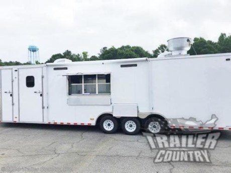 &lt;div&gt;NEW 8.5 X 32&#39; V-NOSED ENCLOSED FULLY LOADED MOBILE KITCHEN CONCESSION TRAILER&lt;/div&gt;
&lt;div&gt;&amp;nbsp;&lt;/div&gt;
&lt;div&gt;Up for your consideration is a Brand New Model 8.5 x 32 Tandem Axle Concession Food Vending Trailer, Fully Loaded w/APPLIANCES!&lt;/div&gt;
&lt;div&gt;&amp;nbsp;&lt;/div&gt;
&lt;div&gt;YOU&#39;VE SEEN THE REST...NOW BUY THE BEST!!&lt;/div&gt;
&lt;div&gt;&amp;nbsp;&lt;/div&gt;
&lt;div&gt;ALL the TOP QUALITY FEATURES listed in this ad!&lt;/div&gt;
&lt;div&gt;&amp;nbsp;&lt;/div&gt;
&lt;div&gt;Standard Elite Series Features:&lt;/div&gt;
&lt;div&gt;&amp;nbsp;&lt;/div&gt;
&lt;div&gt;Heavy Duty 8&quot; I Beam Main Frame with 2 X 6 Square Tube&lt;/div&gt;
&lt;div&gt;Heavy Duty 1&quot; x 1 1/2&quot; Square Tubular Wall Studs &amp;amp; Roof Bows&lt;/div&gt;
&lt;div&gt;32&#39; Box Space + V-Nose&lt;/div&gt;
&lt;div&gt;16&quot; On Center Walls&lt;/div&gt;
&lt;div&gt;16&quot; On Center Floor Cross-members&lt;/div&gt;
&lt;div&gt;16&quot; On Center Roof Cross-members&lt;/div&gt;
&lt;div&gt;Complete Braking System (Electric Brakes on both Axles, Battery Back-Up, &amp;amp; Safety Switch).&lt;/div&gt;
&lt;div&gt;(3) 5,200lb 4&quot; &quot;Dexter&quot; Drop Axles w/ EZ LUBE Grease Fittings (Self Adjusting Brakes Axles)&lt;/div&gt;
&lt;div&gt;36&quot; Side Door with RV Lock &amp;amp; Cam Locking System (on Passenger Side)&lt;/div&gt;
&lt;div&gt;ATP Diamond Plate Step well in Side Door&lt;/div&gt;
&lt;div&gt;78&quot; Interior Height&lt;/div&gt;
&lt;div&gt;Galvalume Seamed Roof w/ Thermo Ply Ceiling Liner&lt;/div&gt;
&lt;div&gt;2 5/16&quot; Coupler w/ Snapper Pin&lt;/div&gt;
&lt;div&gt;Heavy Duty Safety Chains&lt;/div&gt;
&lt;div&gt;7-Way Round RV Style Wiring Harness Plug&lt;/div&gt;
&lt;div&gt;3/8&quot; Heavy Duty Top Grade Plywood Walls&lt;/div&gt;
&lt;div&gt;3/4&quot; Heavy Duty Top Grade Plywood Floors&lt;/div&gt;
&lt;div&gt;Smooth Tear Drop Style Fender Flares&lt;/div&gt;
&lt;div&gt;2K A-Frame Top Wind Jack&lt;/div&gt;
&lt;div&gt;Top Quality Exterior Grade Paint&lt;/div&gt;
&lt;div&gt;(1) Non-Powered Interior Roof Vent&lt;/div&gt;
&lt;div&gt;(1) 12 Volt Interior Trailer Dome Light w/ Wall Switch&lt;/div&gt;
&lt;div&gt;24&quot; Diamond Plate ATP Front Stone Guard&lt;/div&gt;
&lt;div&gt;15&quot; (ST20575R15) Radial Tires &amp;amp; Wheels&lt;/div&gt;
&lt;div&gt;Exterior L.E.D. Lighting Package&lt;/div&gt;
&lt;div&gt;Rear Spring Assisted Ramp Door w/Cam Locks&amp;nbsp;&lt;/div&gt;
&lt;div&gt;16&quot; Rear Ramp Transition Flap&lt;/div&gt;
&lt;div&gt;&amp;nbsp;&lt;/div&gt;
&lt;div&gt;Concession Package &amp;amp; Upgrades:&lt;/div&gt;
&lt;div&gt;&amp;nbsp;&lt;/div&gt;
&lt;div&gt;Concession Package ~ 12&#39; Range Hood, Air Flow Blower, 2 Interior Range Lights, Grease Trap on Roof.&lt;/div&gt;
&lt;div&gt;Added 2nd Fan To Range Hood&lt;/div&gt;
&lt;div&gt;Fire Suppression Added To Range Hood&amp;nbsp;&lt;/div&gt;
&lt;div&gt;Sink Package ~ 3 Stainless Steel Sinks w/ Hardware, Cabinet, Hand-wash Station, 50 Gallon Fresh Water Tank, 60 Gallon Waste Water Tank w/ City Water Fill, &amp;amp; 6 Gallon Hot Water Heater&lt;/div&gt;
&lt;div&gt;Spray Nozzle Added To 3 Sinks&lt;/div&gt;
&lt;div&gt;1/2 Bath Room Package ~ Toilet, Fresh Tank, Waste Tank, Water Heater, Sink W/ Cabinet, Bathroom Light, Partition Wall W/ 24&quot; Door On Driver Side Exterior of Trailer&amp;nbsp;&lt;/div&gt;
&lt;div&gt;1 - 3&#39; x 6&#39; Concession/Vending Window w/ Glass and Screens Located On Driver Side&amp;nbsp;&lt;/div&gt;
&lt;div&gt;12&quot; x 6&#39; Exterior Serving Counter Under Concession Window - w/ Drop Down Brackets Located On Driver Side&lt;/div&gt;
&lt;div&gt;18&quot; x 3&#39; Exterior Serving Counter - w/ Drop Down Brackets Located On Driver Side Behind Concession Window&lt;/div&gt;
&lt;div&gt;1 - 4&#39; x 8&#39; Concession/Vending Window w/ Glass and Screens Located On Passenger Side&lt;/div&gt;
&lt;div&gt;12&quot; x 8&#39; Exterior Serving Counter Under Concession Window - w/ Drop Down Brackets Located On Passenger Side&lt;/div&gt;
&lt;div&gt;Propane Package ~ (2)-100 lb Propane Tank, Regulators, LP Lines and 3 Stub Outs.&lt;/div&gt;
&lt;div&gt;Upgrade: Add 5 Additional Propane Stub Outs&lt;/div&gt;
&lt;div&gt;Add: (2) ?100lb Propane Cages w/ Swing Door&amp;nbsp; Located On Rear Of Trailer - One Each Corner)&lt;/div&gt;
&lt;div&gt;Added Gauges To Propane Tanks&lt;/div&gt;
&lt;div&gt;Appliances:&amp;nbsp;&lt;/div&gt;
&lt;div&gt;(1) 49Cu.Ft. Reach - In Refrigerator Cooler 2 Solid Doors Stainless Steel&lt;/div&gt;
&lt;div&gt;(1) 49Cu. ft. Reach - In Freezer 2 Door - Stainless&lt;/div&gt;
&lt;div&gt;(1) 100lb Self Contained Cube Ice Machine&lt;/div&gt;
&lt;div&gt;(1) 36&quot; Commercial 6 Burner Gas Restaurant Range w/ Std Oven&lt;/div&gt;
&lt;div&gt;(1) 24&quot; Char broiler&lt;/div&gt;
&lt;div&gt;(3) 40lb Deep Fryers -2 Basket&lt;/div&gt;
&lt;div&gt;(1) 4 Well Hot Food Steam Table&lt;/div&gt;
&lt;div&gt;(1) 24&quot; Griddle (Propane)&lt;/div&gt;
&lt;div&gt;(1) 24&quot; SS - Salamander&amp;nbsp;&lt;/div&gt;
&lt;div&gt;(1) Mobile Proofing Cabinet&lt;/div&gt;
&lt;div&gt;(1) Heat Lamp&lt;/div&gt;
&lt;div&gt;24&quot; x 24&quot; SS Table Next to Fryers for Heat Lamp&lt;/div&gt;
&lt;div&gt;Cabinets &amp;amp; Shelving:&lt;/div&gt;
&lt;div&gt;8&#39; Overhead Cabinets Front Of Trailer Mounted Above Sink Package&lt;/div&gt;
&lt;div&gt;6&#39; Base Cabinet Under Concession Window&lt;/div&gt;
&lt;div&gt;18&quot; x 24&quot; Shelf Passenger Side Next to Freezer&lt;/div&gt;
&lt;div&gt;18&quot; x 48&quot; Shelf Driver Side Next to Steam Table&lt;/div&gt;
&lt;div&gt;18&quot; x 30&quot; Shelf Passenger Side Above Ice Machine&lt;/div&gt;
&lt;div&gt;All Cabinets Mill Metal Finish&amp;nbsp;&amp;nbsp;&lt;/div&gt;
&lt;div&gt;Electrical Package ~ (100 Amp Panel Box w/ 25&#39; Life Line, Wall Switch, 2-4&#39; LED Strip Lights w/ Battery, 2- Interior RecepTs&lt;/div&gt;
&lt;div&gt;Upgrade: Motor Base Exterior Plug (ilo 25&quot; LIfe Line)&lt;/div&gt;
&lt;div&gt;Add: (6) - Additional 110 V Recepts (8 Total w/ Electrical Pack)&lt;/div&gt;
&lt;div&gt;Add: All 110V Recepts On Separate Breakers&lt;/div&gt;
&lt;div&gt;Add: (2) 220V Recepts&lt;/div&gt;
&lt;div&gt;Upgrade: (1) Exterior GFI Outlet&lt;/div&gt;
&lt;div&gt;&amp;nbsp;&lt;/div&gt;
&lt;div&gt;&amp;nbsp;&lt;/div&gt;
&lt;div&gt;Additional Upgrades:&lt;/div&gt;
&lt;div&gt;&amp;nbsp;&lt;/div&gt;
&lt;div&gt;2 ~ A/C Unit&#39;s ~ Pre-wire &amp;amp; Brace, (13,500 BTU Unit w/ Heat Strip -In Place of Standard Roof Vents)&lt;/div&gt;
&lt;div&gt;Upgrade: (2) Exterior LED Strip/Race Lights&lt;/div&gt;
&lt;div&gt;Upgrade: (4) Exterior LED Flood Lights&lt;/div&gt;
&lt;div&gt;Upgrade: (4) Exterior 4-Way LED Lights&lt;/div&gt;
&lt;div&gt;Upgrade: (2) Cable Hook Ups&amp;nbsp;&lt;/div&gt;
&lt;div&gt;12&quot; Extra Interior Height (Approx: 7&#39;6&quot; Inside Height)&lt;/div&gt;
&lt;div&gt;Upgrade: .030 Exterior Colored Metal In White Metal&amp;nbsp;&lt;/div&gt;
&lt;div&gt;RTP Flooring(Rubber Tread Plate) in Trailer Interior Floor&lt;/div&gt;
&lt;div&gt;Insulated Walls&lt;/div&gt;
&lt;div&gt;Insulated Ceiling&lt;/div&gt;
&lt;div&gt;Mill Metal Walls and Ceiling Liner&lt;/div&gt;
&lt;div&gt;ATP Generator Box W/ Vented Door &amp;amp; Slide Tray Located On Tongue&lt;/div&gt;
&lt;div&gt;Extended Tongue&lt;/div&gt;
&lt;div&gt;Added: (1) 24&#39; Awning Black &amp;amp; White Checker Passenger Side&lt;/div&gt;
&lt;div&gt;Added: (1) 14&#39; Awning Black &amp;amp; White Checker Driver Side&amp;nbsp;&lt;/div&gt;
&lt;div&gt;Floor Drains ~ 3 Total ~ One Located In 1/2 Bath Room ~ 2 ~ Located In Cooking Area Evenly Spaced&amp;nbsp;&lt;/div&gt;
&lt;div&gt;Standard 36&quot; Side Door Upgraded to 48&quot; &amp;amp; Moved To Driver Side&amp;nbsp;&lt;/div&gt;
&lt;div&gt;Added (1) 12&quot; x 18&quot; Window Into 48&quot; Side Door&lt;/div&gt;
&lt;div&gt;Upgraded 36&quot; Door W/ Added (1) 12&quot; x 18&quot; Window Centered On Rear Of Trailer&amp;nbsp;&amp;nbsp;&lt;/div&gt;
&lt;div&gt;3500# Electric Jack&lt;/div&gt;
&lt;div&gt;Stabilizer Jacks: 2 Installed 1 on Each Rear Corner&lt;/div&gt;
&lt;div&gt;&amp;nbsp;&lt;/div&gt;
&lt;div&gt;Shown In .030 WHITE Metal Exterior.&lt;/div&gt;
&lt;div&gt;&amp;nbsp;&lt;/div&gt;
&lt;div&gt;! ! ! YOU CHOOSE FINAL COLOR ! ! !&lt;/div&gt;
&lt;div&gt;&amp;nbsp;&lt;/div&gt;
&lt;div&gt;Color Options .030 Gauge Aluminum&amp;nbsp;&lt;/div&gt;
&lt;div&gt;&amp;nbsp;&lt;/div&gt;
&lt;div&gt;FINANCING IS AVAILABLE W/ APPROVED CREDIT&lt;/div&gt;
&lt;div&gt;&amp;nbsp;&lt;/div&gt;
&lt;div&gt;Manufacturers Title and 5 Year Limited Warranty Included&lt;/div&gt;
&lt;div&gt;&amp;nbsp;&lt;/div&gt;
&lt;div&gt;**PRODUCT LIABILITY INSURANCE**&lt;/div&gt;
&lt;div&gt;&amp;nbsp;&lt;/div&gt;
&lt;div&gt;Trailer is offered @ factory direct pricing...We also have a Florida pick up location in Tampa and We offer Nationwide Delivery @ Unbeatable Rates.&lt;/div&gt;
&lt;div&gt;&amp;nbsp;&lt;/div&gt;
&lt;div&gt;*Trailer Shown with Optional Trim*&lt;/div&gt;
&lt;div&gt;&amp;nbsp;&lt;/div&gt;
&lt;div&gt;All Trailers are D.O.T. Compliant for all 50 States, Canada, &amp;amp; Mexico.&lt;/div&gt;
&lt;div&gt;&amp;nbsp;&lt;/div&gt;
&lt;div&gt;FOR MORE INFORMATION CALL:&lt;/div&gt;
&lt;div&gt;&amp;nbsp;&lt;/div&gt;
&lt;div&gt;888-710-2112&lt;/div&gt;
&lt;p&gt;&amp;nbsp;&lt;/p&gt;
&lt;p&gt;&amp;nbsp;&lt;/p&gt;