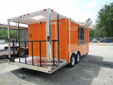 &lt;div&gt;NEW 8.5 X 20 ENCLOSED CONCESSION TRAILER&lt;/div&gt;
&lt;div&gt;&amp;nbsp;&lt;/div&gt;
&lt;div&gt;Up for your consideration is a Brand New Model 8.5x20 Tandem Axle, Enclosed Concession/Food Vending Cargo Trailer.&amp;nbsp;&lt;/div&gt;
&lt;div&gt;&amp;nbsp;&lt;/div&gt;
&lt;div&gt;ALL the TOP QUALITY FEATURES listed in this ad!&lt;/div&gt;
&lt;div&gt;&amp;nbsp;&lt;/div&gt;
&lt;div&gt;Standard Elite Series Features:&amp;nbsp;&lt;/div&gt;
&lt;div&gt;&amp;nbsp;&lt;/div&gt;
&lt;div&gt;- Heavy Duty 6&quot; I Beam Main Frame with 2 X 6 Square Tube&lt;/div&gt;
&lt;div&gt;- Heavy Duty 1&quot; x 1 1/2&quot; Square Tubular Wall Studs &amp;amp; Roof Bows&lt;/div&gt;
&lt;div&gt;- 16&#39; Box Space + V-Nose&lt;/div&gt;
&lt;div&gt;- 16&quot; On Center Walls&lt;/div&gt;
&lt;div&gt;- 16&quot; On Center Floors&lt;/div&gt;
&lt;div&gt;- 16&quot; On Center Roof Bows&lt;/div&gt;
&lt;div&gt;- Complete Braking System (Electric Brakes on both axles, Battery Back-Up, &amp;amp; Safety Switch)&lt;/div&gt;
&lt;div&gt;- (2) 3,500lb 4&quot; &quot;Dexter&quot; Drop Axles w/ EZ LUBE Grease Fittings (Self Adjusting Brakes Axles)&lt;/div&gt;
&lt;div&gt;- 32&quot; Side Door with Lock&amp;nbsp;&lt;/div&gt;
&lt;div&gt;- 6&#39;6&quot; Interior Height&lt;/div&gt;
&lt;div&gt;- Galvalume Seamed Roof w/ Thermo Ply Ceiling&lt;/div&gt;
&lt;div&gt;- 2 5/16&quot; Coupler w/ Snapper Pin&lt;/div&gt;
&lt;div&gt;- Heavy Duty Safety Chains&lt;/div&gt;
&lt;div&gt;- 7-Way Round RV Style Wiring Harness Plug&lt;/div&gt;
&lt;div&gt;- 3/8&quot; Heavy Duty Top Grade Plywood Walls&lt;/div&gt;
&lt;div&gt;- 3/4&quot; Heavy Duty Top Grade Plywood Floors&lt;/div&gt;
&lt;div&gt;- Smooth Teardrop Style Fender Flares&lt;/div&gt;
&lt;div&gt;- 2K A-Frame Top Wind Jack&lt;/div&gt;
&lt;div&gt;- Top Quality Exterior Grade Paint&lt;/div&gt;
&lt;div&gt;- (1) Non-Powered Interior Roof Vent&lt;/div&gt;
&lt;div&gt;- (1) 12 Volt Interior Trailer Dome Light w/ Wall Switch&lt;/div&gt;
&lt;div&gt;- 24&quot; Diamond Plate ATP Front Stone Guard&amp;nbsp;&lt;/div&gt;
&lt;div&gt;- 15&quot; Radial (ST20575R15) Tires &amp;amp; Wheels&lt;/div&gt;
&lt;div&gt;- Exterior L.E.D. Lighting Package&lt;/div&gt;
&lt;div&gt;&amp;nbsp;&lt;/div&gt;
&lt;div&gt;Concession Package:&lt;/div&gt;
&lt;div&gt;&amp;nbsp;&lt;/div&gt;
&lt;div&gt;- 1 - 3 x 5 Concession/Vending Window w/ Glass and Screens (on Passenger Side Center)&lt;/div&gt;
&lt;div&gt;- 12&quot; x 6&#39; Prep Table&lt;/div&gt;
&lt;div&gt;- Serving Counter 12&quot; x 5&#39; Under Concession Window&lt;/div&gt;
&lt;div&gt;- Base Cabinet w/6 Drawers and 1 Door&lt;/div&gt;
&lt;div&gt;- A/C Unit, Prewire &amp;amp; Brace (13,500 BTU Unit w/ Heat Strip)&lt;/div&gt;
&lt;div&gt;- Sink Package ~ 3 Stainless Steel Sinks W/ Hardware, Cabinet, Handwash, 20 Gallon Fresh Water Tank, 30 Gallon Waste Water Tank, &amp;amp; 6 Gallon Hot Water Heater&lt;/div&gt;
&lt;div&gt;- Electrical Package ~ (100 Amp Panel Box w/25&#39; Life Line, 4-110 Volt Interior Recepts, 2-4&#39; 12 Volt L.E.D. Strip Lights w/ Battery&lt;/div&gt;
&lt;div&gt;- Black and White Checkered Flooring on Trailer Interior&lt;/div&gt;
&lt;div&gt;- White Metal Walls and Ceiling Liner on Trailer Interior&lt;/div&gt;
&lt;div&gt;- Insulated Walls&lt;/div&gt;
&lt;div&gt;- 14&#39; Black and White Checkered Awning&lt;/div&gt;
&lt;div&gt;- 4&#39; Covered Porch Option with step-up, 36&quot; Side Rails&lt;/div&gt;
&lt;div&gt;- ATP Diamond Plate Flooring on Porch Area&lt;/div&gt;
&lt;div&gt;- 24&quot; Walk Through Door to Trailer Porch on Solid Rear Wall&lt;/div&gt;
&lt;div&gt;- 1- 4-Way Quartz Light on Porch&lt;/div&gt;
&lt;div&gt;- Stabilizer Jacks (Pair)&lt;/div&gt;
&lt;p&gt;&amp;nbsp;&lt;/p&gt;
&lt;p&gt;* * N.A.T.M. Inspected and Certified * *&lt;br /&gt;* * Manufacturers Title and 5 Year Limited Warranty Included * *&lt;br /&gt;* * PRODUCT LIABILITY INSURANCE * *&lt;br /&gt;* * FINANCING IS AVAILABLE W/ APPROVED CREDIT * *&lt;/p&gt;
&lt;p&gt;&lt;br /&gt;Trailer is offered @ factory direct pick up in Willacoochee, GA...We also offer Nationwide Delivery, please contact us for more information.&lt;br /&gt;CALL: 888-710-2112&lt;/p&gt;