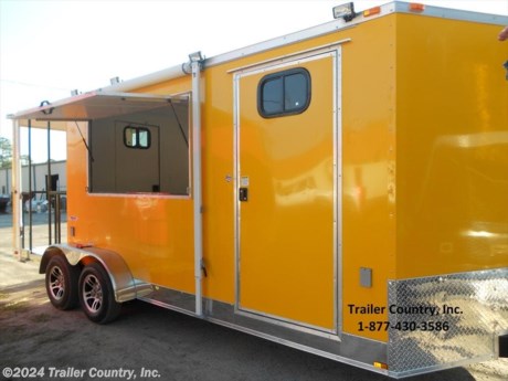 &lt;div&gt;NEW 7 X 20 ENCLOSED CONCESSION TRAILER&lt;/div&gt;
&lt;div&gt;&amp;nbsp;&lt;/div&gt;
&lt;div&gt;Up for your consideration is a Brand New Model 7 x 20 Tandem Axle, Enclosed Concession/Food Vending Cargo Trailer.&lt;/div&gt;
&lt;div&gt;&amp;nbsp;&lt;/div&gt;
&lt;div&gt;ALL the TOP QUALITY FEATURES listed in this ad!&lt;/div&gt;
&lt;div&gt;&amp;nbsp;&lt;/div&gt;
&lt;div&gt;Standard Elite Series Features:&lt;/div&gt;
&lt;div&gt;&amp;nbsp;&lt;/div&gt;
&lt;div&gt;- Heavy Duty Main Frame with 2 X 6 Square Tube&lt;/div&gt;
&lt;div&gt;- Heavy Duty 1&quot; x 1 1/2&quot; Square Tubular Wall Studs &amp;amp; Roof Bows&lt;/div&gt;
&lt;div&gt;- 14&#39; Box Space + V-Nose + 6&#39; Porch Option (20&#39;+ Total Length From Tip to Rear).&lt;/div&gt;
&lt;div&gt;- 16&quot; On Center Walls&lt;/div&gt;
&lt;div&gt;- 16&quot; On Center Floors&lt;/div&gt;
&lt;div&gt;- 16&quot; On Center Roof Bows&lt;/div&gt;
&lt;div&gt;- Complete Braking System (Electric Brakes on both axles, Battery Back-Up, &amp;amp; Safety Switch)&lt;/div&gt;
&lt;div&gt;- (2) 3,500lb 4&quot; &quot;Dexter&quot; Drop Axles w/ EZ LUBE Grease Fittings (Self Adjusting Brakes Axles)&lt;/div&gt;
&lt;div&gt;- 32&quot; Side Door with RV Lock (Moved to Rear of Trailer as Rear Access Door to Porch)&amp;nbsp;&lt;/div&gt;
&lt;div&gt;- 6&#39; Interior Height&lt;/div&gt;
&lt;div&gt;- Galvalume Seamed Roof w/ Thermo Ply Ceiling Liner&lt;/div&gt;
&lt;div&gt;- 2 5/16&quot; Coupler w/ Snapper Pin&lt;/div&gt;
&lt;div&gt;- Heavy Duty Safety Chains&lt;/div&gt;
&lt;div&gt;- 7-Way Round RV Style Wiring Harness Plug&lt;/div&gt;
&lt;div&gt;- 3/8&quot; Heavy Duty Top Grade Plywood Walls&lt;/div&gt;
&lt;div&gt;- 3/4&quot; Heavy Duty Top Grade Plywood Floors&lt;/div&gt;
&lt;div&gt;- Smooth Tear Drop Style Fender Flares&lt;/div&gt;
&lt;div&gt;- 2K A-Frame Top Wind Jack&lt;/div&gt;
&lt;div&gt;- Top Quality Exterior Grade Paint&lt;/div&gt;
&lt;div&gt;- (1) Non-Powered Interior Roof Vent&lt;/div&gt;
&lt;div&gt;- (1) 12 Volt Interior Trailer Dome Light w/ Wall Switch&lt;/div&gt;
&lt;div&gt;- 24&quot; Diamond Plate ATP Front Stone Guard&lt;/div&gt;
&lt;div&gt;- 15&quot; Radial (ST20575R15) Tires &amp;amp; Wheels&lt;/div&gt;
&lt;div&gt;- Exterior L.E.D. Lighting Package&lt;/div&gt;
&lt;div&gt;&amp;nbsp;&lt;/div&gt;
&lt;div&gt;Concession Package &amp;amp; Upgrades:&lt;/div&gt;
&lt;div&gt;&amp;nbsp;&lt;/div&gt;
&lt;div&gt;- 6&#39; Covered Porch Option- (14&#39;+6&#39;=20&#39; Total Overall) w/ 3&#39; Side Rails, Pressure Treated Floor W/ ATP, ATP Step -Up&lt;/div&gt;
&lt;div&gt;- 36&quot; Side Door w/ Window, RV Style Lock&lt;/div&gt;
&lt;div&gt;- 2 - 15&quot; x 30&quot; Sliding Windows w/ Screens on Driver Side&lt;/div&gt;
&lt;div&gt;- 1 - 3&#39; x 6&#39; Concession/Vending Window w/out Glass (Center Curbside of Trailer Between Side Door &amp;amp; Rear of Trailer).&lt;/div&gt;
&lt;div&gt;- A/C Prewire &amp;amp; Brace in place of Standard Roof Vent&lt;/div&gt;
&lt;div&gt;- 4 - Electrical Package ~ (30 Amp Panel Box w/Life Line, 3-110 Volt Interior Recepts, 3-4 Foot 12 Volt L.E.D. Strip Lights w/ Battery)&lt;/div&gt;
&lt;div&gt;- 2 - 4 Way Quartz Lights on Trailer Curbside&lt;/div&gt;
&lt;div&gt;- 4 - Exterior GFI Outlet&lt;/div&gt;
&lt;div&gt;- Black &amp;amp; White Checkered Flooring on Trailer Interior&lt;/div&gt;
&lt;div&gt;- White Vinyl Walls &amp;amp; Ceiling Liner on Trailer Interior&lt;/div&gt;
&lt;div&gt;- Insulated Walls &amp;amp; Ceiling&lt;/div&gt;
&lt;div&gt;- Screwless Metal Exterior&lt;/div&gt;
&lt;div&gt;&amp;nbsp;12 Foot Awning&lt;/div&gt;
&lt;div&gt;- 12&quot; Extra Interior Height (7 Foot Total Interior Height)&lt;/div&gt;
&lt;div&gt;- .030 Colored Metal Exterior in Penske Yellow&lt;/div&gt;
&lt;div&gt;- 5 Star Aluminum Mag Wheels w/ Black Inlay w/ Chrome Center Caps and Lug Nuts&lt;/div&gt;
&lt;p&gt;&amp;nbsp;&lt;/p&gt;
&lt;p&gt;* * N.A.T.M. Inspected and Certified * *&lt;br /&gt;* * Manufacturers Title and 5 Year Limited Warranty Included * *&lt;br /&gt;* * PRODUCT LIABILITY INSURANCE * *&lt;br /&gt;* * FINANCING IS AVAILABLE W/ APPROVED CREDIT * *&lt;/p&gt;
&lt;p&gt;&lt;br /&gt;Trailer is offered @ factory direct pick up in Willacoochee, GA...We also offer Nationwide Delivery, please contact us for more information.&lt;br /&gt;CALL: 888-710-2112&lt;/p&gt;