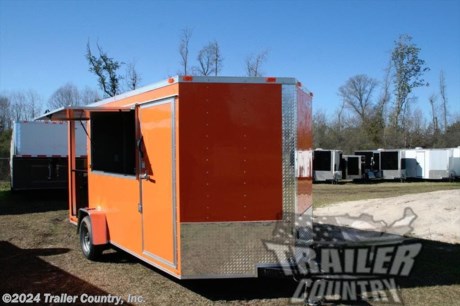 &lt;div&gt;NEW 7 X 14&#39;&amp;nbsp; V-NOSED ENCLOSED MOBILE KITCHEN FOOD VENDING TRAILER COMPLETE W/ 4&#39; COVERED PORCH!&lt;/div&gt;
&lt;div&gt;&amp;nbsp;&lt;/div&gt;
&lt;div&gt;Up for your consideration is a Brand New Heavy Duty Model 7 x 14 Single Axle, V-Nosed Enclosed Food Vending Concession BBQ Trailer.&lt;/div&gt;
&lt;div&gt;&amp;nbsp;&lt;/div&gt;
&lt;div&gt;YOU&#39;VE SEEN THE REST...NOW BUY THE BEST!&lt;/div&gt;
&lt;div&gt;&amp;nbsp;&lt;/div&gt;
&lt;div&gt;ALL the TOP QUALITY FEATURES listed in this ad!&lt;/div&gt;
&lt;div&gt;&amp;nbsp;&lt;/div&gt;
&lt;div&gt;Standard Elite Series Features:&amp;nbsp;&lt;/div&gt;
&lt;div&gt;&amp;nbsp;&lt;/div&gt;
&lt;div&gt;- Heavy Duty Main Frame with 2 X 4 Square Tube&lt;/div&gt;
&lt;div&gt;- Heavy Duty 1&quot; x 1 1/2&quot; Square Tubular Wall Studs &amp;amp; Roof Bows&lt;/div&gt;
&lt;div&gt;- 10&#39; Box Space + V-Nose.&lt;/div&gt;
&lt;div&gt;- 16&quot; On Center Walls&lt;/div&gt;
&lt;div&gt;- 16&quot; On Center Floors&lt;/div&gt;
&lt;div&gt;- 16&quot; On Center Roof Bows&lt;/div&gt;
&lt;div&gt;- Complete Braking System (Electric Brakes on axle, Battery Back-Up, &amp;amp; Safety Switch)&lt;/div&gt;
&lt;div&gt;- (1) 5,200 lb 4&quot; &quot;Dexter&quot; Drop Axles w/ EZ LUBE Grease Fittings (Self Adjusting Brake Axle)&lt;/div&gt;
&lt;div&gt;- 32&quot; Side Door with Lock&amp;nbsp;&lt;/div&gt;
&lt;div&gt;- 6&#39; Interior Height&lt;/div&gt;
&lt;div&gt;- Galvalume Seamed Roof w/ Thermo Ply Ceiling Liner&lt;/div&gt;
&lt;div&gt;- 2 5/16&quot; Coupler w/ Snapper Pin&lt;/div&gt;
&lt;div&gt;- Heavy Duty Safety Chains&lt;/div&gt;
&lt;div&gt;- 7-Way Round RV Style Wiring Harness Plug&lt;/div&gt;
&lt;div&gt;- 3/8&quot; Heavy Duty Top Grade Plywood Walls&lt;/div&gt;
&lt;div&gt;- 3/4&quot; Heavy Duty Top Grade Plywood Floors&lt;/div&gt;
&lt;div&gt;- Smooth Tear Drop Style Fender Flares&lt;/div&gt;
&lt;div&gt;- 2 K A-Frame Top Wind Jack&lt;/div&gt;
&lt;div&gt;- Top Quality Exterior Grade Paint&lt;/div&gt;
&lt;div&gt;- (1) Non-Powered Interior Roof Vent&lt;/div&gt;
&lt;div&gt;- (1) 12 Volt Interior Trailer Dome Light w/ Wall Switch&lt;/div&gt;
&lt;div&gt;- 24&quot; Diamond Plate ATP Front Stone Guard across V-Nose&lt;/div&gt;
&lt;div&gt;- 15&quot; Radial (ST20575R15) Tires &amp;amp; Wheels&lt;/div&gt;
&lt;div&gt;- Exterior L.E.D. Lighting Package&lt;/div&gt;
&lt;div&gt;&amp;nbsp;&lt;/div&gt;
&lt;div&gt;Concession Options &amp;amp; Other Upgrades:&lt;/div&gt;
&lt;div&gt;&amp;nbsp;&lt;/div&gt;
&lt;div&gt;- 4&#39; Covered Porch Option (Trailer is a 7 x 10&#39; Box Space + 4&#39; Porch)&lt;/div&gt;
&lt;div&gt;- 1 - 3&#39; x 6&#39; Concession/Vending Window (Curbside of Trailer).&lt;/div&gt;
&lt;div&gt;- Upgraded Axle (1) 5,200 lb 4&quot; &quot;Dexter&quot; Drop Axles w/ EZ LUBE Grease Fittings (Self Adjusting Brakes Axle)&amp;nbsp;&lt;/div&gt;
&lt;div&gt;- Electrical Package ~ (100 Amp Panel Box, 25&#39; Life Line , 2-110 Volt Interior Receptacles, 2-4&#39; 12 Volt L.E.D. Strip Lights w/ Battery (1 light mounted on Interior and 1 Light Mounted on Rear Porch&lt;/div&gt;
&lt;div&gt;- 2-Additional 110 Volt Interior Receptacles (Total of 4)&lt;/div&gt;
&lt;div&gt;- RTP (Rubber Tread Plate Flooring in Trailer Interior)&lt;/div&gt;
&lt;div&gt;- Pressure Treated Rear 4&#39; Porch Deck&lt;/div&gt;
&lt;div&gt;- ATP (Aluminum Tread Plate) Flooring on 4&#39; Rear Porch&lt;/div&gt;
&lt;div&gt;- Mill Finish Metal Walls &amp;amp; Ceiling Liner on Trailer Interior&lt;/div&gt;
&lt;div&gt;- Additional 32&quot; Door on Rear of Trailer for Access to Porch&lt;/div&gt;
&lt;div&gt;- Silver Modular Wheels&lt;/div&gt;
&lt;div&gt;- 9&quot; Extra Interior Height (Total 6&#39; 9&quot; Interior Height)&lt;/div&gt;
&lt;div&gt;- 1-Pair of 2 Stabilizer Jacks&lt;/div&gt;
&lt;div&gt;- .030 Colored Metal Exterior in Snyder Orange&lt;/div&gt;
&lt;p&gt;&amp;nbsp;&lt;/p&gt;
&lt;p&gt;* * N.A.T.M. Inspected and Certified * *&lt;br /&gt;* * Manufacturers Title and 5 Year Limited Warranty Included * *&lt;br /&gt;* * PRODUCT LIABILITY INSURANCE * *&lt;br /&gt;* * FINANCING IS AVAILABLE W/ APPROVED CREDIT * *&lt;/p&gt;
&lt;p&gt;&lt;br /&gt;Trailer is offered @ factory direct pick up in Willacoochee, GA...We also offer Nationwide Delivery, please contact us for more information.&lt;br /&gt;CALL: 888-710-2112&lt;/p&gt;