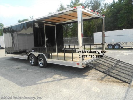 &lt;div&gt;NEW 8.5 X 24 CUSTOM ENCLOSED CARGO-UTILITY TRAILER&lt;/div&gt;
&lt;div&gt;&amp;nbsp;&lt;/div&gt;
&lt;div&gt;Up for your consideration is a Brand New Model 8.5x24 Tandem Axle, Custom Enclosed Hybrid Utility-Cargo Trailer w/ Porch &amp;amp; Ramp.&lt;/div&gt;
&lt;div&gt;&amp;nbsp;&lt;/div&gt;
&lt;div&gt;ALL the TOP QUALITY FEATURES listed in this ad!&lt;/div&gt;
&lt;div&gt;&amp;nbsp;&lt;/div&gt;
&lt;div&gt;Standard Elite Series Features:&amp;nbsp;&lt;/div&gt;
&lt;div&gt;&amp;nbsp;&lt;/div&gt;
&lt;div&gt;- Heavy Duty 6&quot; I Beam Main Frame with 2 X 6 Square Tube&lt;/div&gt;
&lt;div&gt;- Heavy Duty 1&quot; x 1 1/2&quot; Square Tubular Wall Studs &amp;amp; Roof Bows&lt;/div&gt;
&lt;div&gt;- 14&#39; Box Space + 10&#39; Open Utility (Total 24&#39; Overall)&lt;/div&gt;
&lt;div&gt;- 16&quot; On Center Walls&lt;/div&gt;
&lt;div&gt;- 16&quot; On Center Floors&lt;/div&gt;
&lt;div&gt;- 16&quot; On Center Roof Bows&lt;/div&gt;
&lt;div&gt;- Complete Braking System (Electric Brakes on both axles, Battery Back-Up, &amp;amp; Safety Switch)&lt;/div&gt;
&lt;div&gt;- (2) 3,500lb 4&quot; &quot;Dexter&quot; Drop Axles w/ EZ LUBE Grease Fittings (Self Adjusting Brakes Axles)&lt;/div&gt;
&lt;div&gt;- 32&quot; Side Door with Bar Lock on Driver Side&amp;nbsp;&lt;/div&gt;
&lt;div&gt;- 6&#39;6&quot; Interior Height&lt;/div&gt;
&lt;div&gt;- Galvalume Seamed Roof w/ Thermo Ply Ceiling Liner&lt;/div&gt;
&lt;div&gt;- 2 5/16&quot; Coupler w/ Snapper Pin&lt;/div&gt;
&lt;div&gt;- Heavy Duty Safety Chains&lt;/div&gt;
&lt;div&gt;- 7-Way Round RV Style Wiring Harness Plug&lt;/div&gt;
&lt;div&gt;- 3/8&quot; Heavy Duty Top Grade Plywood Walls&lt;/div&gt;
&lt;div&gt;- 3/4&quot; Heavy Duty Top Grade Plywood Floors&lt;/div&gt;
&lt;div&gt;- Smooth Teardrop Style Fender Flares&lt;/div&gt;
&lt;div&gt;- 2K A-Frame Top Wind Jack&lt;/div&gt;
&lt;div&gt;- Top Quality Exterior Grade Paint&lt;/div&gt;
&lt;div&gt;- (1) Non-Powered Interior Roof Vent&lt;/div&gt;
&lt;div&gt;- (1) 12 Volt Interior Trailer Dome Light w/ Wall Switch&lt;/div&gt;
&lt;div&gt;- 24&quot; Diamond Plate ATP Front Stone Guard&amp;nbsp;&lt;/div&gt;
&lt;div&gt;- 15&quot; Radial (ST20575R15) Tires &amp;amp; Wheels&lt;/div&gt;
&lt;div&gt;- Exterior L.E.D. Lighting Package&lt;/div&gt;
&lt;div&gt;&amp;nbsp;&lt;/div&gt;
&lt;div&gt;Hybrid Utility, Porch Upgrades:&lt;/div&gt;
&lt;div&gt;&amp;nbsp;&lt;/div&gt;
&lt;div&gt;- 10&#39; Open Utility Deck on Trailer Rear&lt;/div&gt;
&lt;div&gt;- 2 x 6 Pressure Treated Plank on 10&#39; Utility Deck&lt;/div&gt;
&lt;div&gt;- 6&#39; Mesh SPRING ASSISTED BIFOLD Ramp Gate&amp;nbsp;&lt;/div&gt;
&lt;div&gt;- 16&quot; Side Rails&lt;/div&gt;
&lt;div&gt;- Porch Roof Over 10&#39; Open Deck&lt;/div&gt;
&lt;div&gt;- 32&quot; Walk Through Door to Trailer Porch on Solid Rear Wall&lt;/div&gt;
&lt;div&gt;- 3- 4 Way Quartz Lights at Rear&lt;/div&gt;
&lt;div&gt;&amp;nbsp;&lt;/div&gt;
&lt;div&gt;Appearance Package &amp;amp; Upgrades:&lt;/div&gt;
&lt;div&gt;&amp;nbsp;&lt;/div&gt;
&lt;div&gt;- .030 Black Metal Exterior&lt;/div&gt;
&lt;div&gt;- Screwless Exterior&lt;/div&gt;
&lt;div&gt;- 8&quot; Anodized Sides&lt;/div&gt;
&lt;div&gt;- 5 Star Aluminum Mag Wheels&lt;/div&gt;
&lt;div&gt;- 6&quot; Extra Height (Total 7&#39; Interior Height)&lt;/div&gt;
&lt;div&gt;- 12&quot; x 18&quot; Window w/Screen in 36&quot; Side Door&lt;/div&gt;
&lt;div&gt;- Bulldog Coupler&lt;/div&gt;
&lt;div&gt;&amp;nbsp;&lt;/div&gt;
&lt;div&gt;&amp;nbsp;&lt;/div&gt;
&lt;div&gt;* Shown in .030 Black metal&lt;/div&gt;
&lt;div&gt;&amp;nbsp;&lt;/div&gt;
&lt;div&gt;! ! ! YOU CHOOSE FINAL COLOR ! ! !&lt;/div&gt;
&lt;div&gt;&amp;nbsp;&lt;/div&gt;
&lt;div&gt;* FINANCING IS AVAILABLE W/ APPROVED CREDIT&lt;/div&gt;
&lt;div&gt;&amp;nbsp;&lt;/div&gt;
&lt;div&gt;* All Trailers are D.O.T. Compliant for ALL 50 States, Canada, &amp;amp; Mexico.&lt;/div&gt;
&lt;div&gt;&amp;nbsp;&lt;/div&gt;
&lt;div&gt;* Manufacturer&#39;s Title and 5 Year Limited Manufacturer&#39;s&amp;nbsp;Warranty Included&lt;/div&gt;
&lt;div&gt;&amp;nbsp;&lt;/div&gt;
&lt;div&gt;**PRODUCT LIABILITY INSURANCE**&lt;/div&gt;
&lt;div&gt;&amp;nbsp;&lt;/div&gt;
&lt;div&gt;ASK US ABOUT OUR RENT TO OWN PROGRAM - NO CREDIT CHECK - LOW DOWN PAYMENT&lt;/div&gt;
&lt;div&gt;&amp;nbsp;&lt;/div&gt;
&lt;div&gt;* Trailer is offered @ factory direct pricing...We also have a Florida pick up location in Tampa and We offer Nationwide&lt;/div&gt;
&lt;div&gt;&amp;nbsp;&lt;/div&gt;
&lt;div&gt;* Trailer Shown with Optional Trim*&lt;/div&gt;
&lt;div&gt;&amp;nbsp;&lt;/div&gt;
&lt;div&gt;* FOR MORE INFORMATION CALL: 888-710-2112&lt;/div&gt;
&lt;p&gt;&amp;nbsp;&lt;/p&gt;