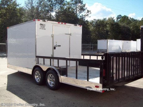 &lt;p&gt;&lt;strong&gt;BRAND NEW 8.5 x 20 CUSTOM ENCLOSED CARGO + UTILITY TRAILER&lt;/strong&gt;&lt;/p&gt;
&lt;p&gt;Up for your consideration is a Brand New 8.5 x 20 Tandem Axle, HYBRID Enclosed/Utility Trailer.&lt;/p&gt;
&lt;p&gt;YOU&#39;VE SEEN THE REST...NOW BUY THE BEST!&lt;/p&gt;
&lt;p&gt;&lt;strong&gt;&lt;span style=&quot;text-decoration: underline;&quot;&gt;ENCLOSED TRAILER DETAILS&lt;/span&gt;&lt;/strong&gt;:&lt;br /&gt;&lt;br /&gt;&amp;nbsp;&amp;nbsp;&amp;nbsp; * Heavy Duty 6&quot; I-Beam Main Frame W/ 2&quot; X 6&quot; Tube&lt;br /&gt;&amp;nbsp;&amp;nbsp;&amp;nbsp; * Heavy Duty 54&quot; Triple Tube Tongue&lt;br /&gt;&amp;nbsp;&amp;nbsp;&amp;nbsp; * Heavy Duty Square Tubing Wall Studs &amp;amp; Roof Bows (**1&quot; X&#39;1/2&quot; SQUARE TUBE**)&lt;br /&gt;&amp;nbsp;&amp;nbsp;&amp;nbsp; * Heavy Duty Rear Spring Assisted Ramp Door with (2) Barlocks for Security, EZ Lube Hinge Pins, &amp;amp; 16&quot; Transitional Ramp Flap&lt;br /&gt;&amp;nbsp;&amp;nbsp;&amp;nbsp; * 4 - 5,000lb Flush Floor Mounted D-Rings (**WELDED TO THE FRAME**)&lt;br /&gt;&amp;nbsp;&amp;nbsp;&amp;nbsp; * 20&#39; Total Box Space + V-Nose (TOTAL 22&#39;+ From tip to rear Interior Space -10&#39; Box+ V-Nose Enlcosed and 10&#39; Open Deck).&lt;br /&gt;&amp;nbsp;&amp;nbsp;&amp;nbsp; * 16&quot; On Center Walls, Floors, and Roof Bows&lt;br /&gt;&amp;nbsp;&amp;nbsp;&amp;nbsp; * (2) 3,500lb 4&quot; &quot;Dexter&quot; Drop Axles w/ All Wheel Electric Brakes &amp;amp; EZ LUBE Grease Fittings&lt;br /&gt;&amp;nbsp;&amp;nbsp;&amp;nbsp; * 36&quot; Side Door with RV Flush Lock &amp;amp; VERY SECURE Bar Lock&lt;br /&gt;&amp;nbsp;&amp;nbsp;&amp;nbsp; * ATP Diamond Plate Recessed Step-Up&lt;br /&gt;&amp;nbsp;&amp;nbsp;&amp;nbsp; * 6&#39;6&quot; Interior Height&lt;br /&gt;&amp;nbsp;&amp;nbsp;&amp;nbsp; * Galvalume Seamed Roof with Thermo Ply Ceiling Liner&lt;br /&gt;&amp;nbsp;&amp;nbsp;&amp;nbsp; * 2 5/16&quot; Coupler w/ Snapper Pin&lt;br /&gt;&amp;nbsp;&amp;nbsp;&amp;nbsp; * Heavy Duty Safety Chains&lt;br /&gt;&amp;nbsp;&amp;nbsp;&amp;nbsp; * 7-Way Round RV Electrical Wiring Harness w/ Battery Back-Up &amp;amp; Safety Switch&lt;br /&gt;&amp;nbsp;&amp;nbsp;&amp;nbsp; * 3/8&quot; Heavy Duty Grade Plywood Walls&lt;br /&gt;&amp;nbsp;&amp;nbsp;&amp;nbsp; * 3/4&quot;&amp;nbsp;Heavy Duty TOP Grade Plywood Floors&lt;br /&gt;&amp;nbsp;&amp;nbsp;&amp;nbsp; * Heavy Duty Smooth Fender Flares&lt;br /&gt;&amp;nbsp;&amp;nbsp;&amp;nbsp; * 2K&amp;nbsp;A-Frame Top Wind Jack&lt;br /&gt;&amp;nbsp;&amp;nbsp;&amp;nbsp; * Deluxe License Plate Holder&lt;br /&gt;&amp;nbsp;&amp;nbsp;&amp;nbsp; * Top Quality Exterior Grade Paint&lt;br /&gt;&amp;nbsp;&amp;nbsp;&amp;nbsp; * (1) Non-Powered Interior Roof Vent&lt;br /&gt;&amp;nbsp;&amp;nbsp;&amp;nbsp; * (1) 12 Volt Interior Trailer Light w/ Wall Switch&lt;br /&gt;&amp;nbsp;&amp;nbsp;&amp;nbsp; * 24&quot; Diamond Plate ATP Front Stone Guard with matching V-Nose Diamond Plate Cap&lt;br /&gt;&amp;nbsp;&amp;nbsp;&amp;nbsp; * Smooth Polished Aluminum Front AND Rear Corners&lt;br /&gt;&amp;nbsp;&amp;nbsp;&amp;nbsp; * 15&quot; Radial (ST20575R15) Tires &amp;amp; Wheels&lt;br /&gt;&amp;nbsp; &amp;nbsp; * Exterior L.E.D. Lighting Package&lt;br /&gt;&lt;br /&gt;&lt;strong&gt;&lt;span style=&quot;text-decoration: underline;&quot;&gt;UTILITY TRAILER DETAILS&lt;/span&gt;&lt;/strong&gt;:&lt;br /&gt;&lt;br /&gt;&amp;nbsp;&amp;nbsp;&amp;nbsp; * 10&#39; Open Deck&lt;br /&gt;&amp;nbsp;&amp;nbsp;&amp;nbsp; * 2x6 Pressure Treated Plank&lt;br /&gt;&amp;nbsp;&amp;nbsp;&amp;nbsp; * 4&#39; Mesh SPRING ASSISTED BIFOLD Ramp Gate&lt;br /&gt;&amp;nbsp;&amp;nbsp;&amp;nbsp; * 16&quot; Side Rails&lt;/p&gt;
&lt;p&gt;&lt;span style=&quot;text-decoration: underline;&quot;&gt;&lt;strong&gt;UP-GRADED FEATURES:&lt;/strong&gt;&lt;/span&gt;&lt;/p&gt;
&lt;p&gt;*&amp;nbsp;12 Inch Polished&amp;nbsp;Metal Sides&amp;nbsp;&lt;br /&gt;* 24&quot; Walk Through Door to Open Deck&lt;br /&gt;* 2=Exterior 12Volt Loading Lights&lt;br /&gt;* 7-Star Aluminum Mag Wheels w/ Chrome Center Caps &amp;amp; Lug Nuts&lt;br /&gt;* 3,500 Power Up/Down Jack with Light ilo Standard Manual Jack&lt;br /&gt;* 8.5 Wide Base V-Nose Cabinet (Any Color)&lt;br /&gt;* RTP-Rubber Tread Plate Flooring in 10 Foot Enclosed Part&lt;/p&gt;
&lt;p&gt;&amp;nbsp;&lt;/p&gt;
&lt;p&gt;* * N.A.T.M. Inspected and Certified * *&lt;br /&gt;* * Manufacturers Title and 5 Year Limited Warranty Included * *&lt;br /&gt;* * PRODUCT LIABILITY INSURANCE * *&lt;br /&gt;* * FINANCING IS AVAILABLE W/ APPROVED CREDIT * *&lt;/p&gt;
&lt;p&gt;ASK US ABOUT OUR RENT TO OWN PROGRAM - NO CREDIT CHECK - LOW DOWN PAYMENT&lt;/p&gt;
&lt;p&gt;Trailer is offered @ factory direct pick up in Willacoochee, GA...We also offer Nationwide Delivery, please contact us for more information.&lt;br /&gt;CALL: 888-710-2112&lt;/p&gt;