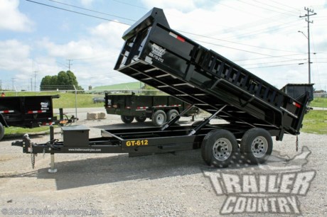 &lt;p&gt;&lt;strong&gt;Brand New 6&#39; x 12&#39; Bumper Pull Hydraulic Dump Trailer w/ Power Up &amp;amp; Down&lt;/strong&gt;&lt;/p&gt;
&lt;p&gt;&lt;strong&gt;&amp;nbsp;&lt;/strong&gt;&lt;/p&gt;
&lt;p&gt;&lt;strong&gt;Up for your Consideration is a Brand New Model 6&#39;x12&#39; Tandem Axle, Bumper Pull Hydraulic Dump Trailer w/ Combo Spreader / Barn Gate, Ramps, and Remote&lt;/strong&gt;&lt;/p&gt;
&lt;p&gt;&lt;strong&gt;&amp;nbsp;&lt;/strong&gt;&lt;/p&gt;
&lt;p&gt;&lt;strong&gt;Also Great for Roofing - Construction - Storm Clean Up - Equipment Hauling - Landscaping &amp;amp; More!&lt;/strong&gt;&lt;/p&gt;
&lt;p&gt;&lt;strong&gt;&amp;nbsp;&lt;/strong&gt;&lt;/p&gt;
&lt;p&gt;&lt;strong&gt;Standard Features:&lt;/strong&gt;&lt;/p&gt;
&lt;p&gt;&lt;strong&gt;&amp;nbsp;&lt;/strong&gt;&lt;/p&gt;
&lt;p&gt;&lt;strong&gt;Proudly Made in the U.S.A.&amp;nbsp;&lt;/strong&gt;&lt;/p&gt;
&lt;p&gt;&lt;strong&gt;Heavy Duty Main Frame&amp;nbsp;&lt;/strong&gt;&lt;/p&gt;
&lt;p&gt;&lt;strong&gt;12 Gauge Sides&lt;/strong&gt;&lt;/p&gt;
&lt;p&gt;&lt;strong&gt;12 Gauge Floor&lt;/strong&gt;&lt;/p&gt;
&lt;p&gt;&lt;strong&gt;24&quot; High Sides&lt;/strong&gt;&lt;/p&gt;
&lt;p&gt;&lt;strong&gt;10,400 lb G.V.W.R.&amp;nbsp;&amp;nbsp;&lt;/strong&gt;&lt;/p&gt;
&lt;p&gt;&lt;strong&gt;(2) 5,200 lb &quot;Dexter&quot; E-Z Lube Equalized Leaf Spring Axles w/ All Wheel Electric Brakes&lt;/strong&gt;&lt;/p&gt;
&lt;p&gt;&lt;strong&gt;Emergency Break-A-Way Kit&lt;/strong&gt;&lt;/p&gt;
&lt;p&gt;&lt;strong&gt;(2) 3&quot; x 30&quot; Hydraulic Cylinder&lt;/strong&gt;&lt;/p&gt;
&lt;p&gt;&lt;strong&gt;12V DC Hydraulic Pump (Power Up and Power Down)&lt;/strong&gt;&lt;/p&gt;
&lt;p&gt;&lt;strong&gt;2 5/16&quot; Heavy Duty Coupler&amp;nbsp;&lt;/strong&gt;&lt;/p&gt;
&lt;p&gt;&lt;strong&gt;Heavy Duty 14 Gauge Roll Formed Diamond Plate Steel Fenders&lt;/strong&gt;&lt;/p&gt;
&lt;p&gt;&lt;strong&gt;Heavy Duty Safety Chains - w/ Hooks&lt;/strong&gt;&lt;/p&gt;
&lt;p&gt;&lt;strong&gt;Powder Coated Black Paint&lt;/strong&gt;&lt;/p&gt;
&lt;p&gt;&lt;strong&gt;5,000 lb &quot;A&quot; Frame-Top Wind Jack&lt;/strong&gt;&lt;/p&gt;
&lt;p&gt;&lt;strong&gt;2 - Way Combination Rear Barn Style / Spreader Gate w/ Lock &amp;amp; Hold Back Chains&lt;/strong&gt;&lt;/p&gt;
&lt;p&gt;&lt;strong&gt;Deep Cycle Marine Battery w/ Remote in Lockable Storage Box&lt;/strong&gt;&lt;/p&gt;
&lt;p&gt;&lt;strong&gt;7-Way Round Electrical Plug&lt;/strong&gt;&lt;/p&gt;
&lt;p&gt;&lt;strong&gt;3&quot; C-Channel Fender Mounted Ramps&lt;/strong&gt;&lt;/p&gt;
&lt;p&gt;&lt;strong&gt;Tires - ST225-75R-15 Radial Tires&lt;/strong&gt;&lt;/p&gt;
&lt;p&gt;&lt;strong&gt;Wheels - 15&quot; Silver Powder Coated Mod Wheels&lt;/strong&gt;&lt;/p&gt;
&lt;p&gt;&lt;strong&gt;(5) - 5,000 lb D-Rings&lt;/strong&gt;&lt;/p&gt;
&lt;p&gt;&lt;strong&gt;Stake Pockets All Round&lt;/strong&gt;&lt;/p&gt;
&lt;p&gt;&lt;strong&gt;D.O.T. Compliant L.E.D. Lighting System&lt;/strong&gt;&lt;/p&gt;
&lt;p&gt;&lt;strong&gt;D.O.T. Reflective Tape&lt;/strong&gt;&lt;/p&gt;
&lt;p&gt;&lt;strong&gt;Spare Tire Mount&lt;/strong&gt;&lt;/p&gt;
&lt;p&gt;&lt;strong&gt;Approx. Bed Width: 72&quot;&lt;/strong&gt;&lt;/p&gt;
&lt;p&gt;&lt;strong&gt;Approx. Box Length: 144&#39;&#39;&lt;/strong&gt;&lt;/p&gt;
&lt;p&gt;&lt;strong&gt;&amp;nbsp;&lt;/strong&gt;&lt;/p&gt;
&lt;p&gt;&lt;strong&gt;* FINANCING IS AVAILABLE W/ APPROVED CREDIT *&lt;/strong&gt;&lt;/p&gt;
&lt;p&gt;&lt;strong&gt;&lt;span style=&quot;font-family: verdana, geneva;&quot;&gt;* RENT TO OWN PROGRAMS AVAILABLE W/ NO CREDIT CHECK - LOW DOWN PAYMENTS *&lt;/span&gt;&lt;/strong&gt;&lt;/p&gt;
&lt;p&gt;&lt;strong&gt;&amp;nbsp;&lt;/strong&gt;&lt;/p&gt;
&lt;p&gt;&lt;strong&gt;Manufacturers Title and Limited Warranty Included&lt;/strong&gt;&lt;/p&gt;
&lt;p&gt;&lt;strong&gt;&amp;nbsp;&lt;/strong&gt;&lt;/p&gt;
&lt;p&gt;&lt;strong&gt;Trailer is offered @ factory direct pricing...with pick up at our Middle, TN&amp;nbsp; location. We also offer Nationwide Delivery. Please ask for more information about our optional pick up locations and delivery services.&amp;nbsp; &amp;nbsp;&lt;/strong&gt;&lt;/p&gt;
&lt;p&gt;&lt;strong&gt;&amp;nbsp;&lt;/strong&gt;&lt;/p&gt;
&lt;p&gt;&lt;strong&gt;*Trailer Shown with Optional Trim*&lt;/strong&gt;&lt;/p&gt;
&lt;p&gt;&lt;strong&gt;All Trailers are D.O.T. Compliant for all 50 States, Canada, &amp;amp; Mexico.&amp;nbsp;&lt;/strong&gt;&lt;/p&gt;
&lt;p&gt;&lt;strong&gt;&amp;nbsp;&lt;/strong&gt;&lt;/p&gt;
&lt;p&gt;&lt;strong&gt;FOR MORE INFORMATION CALL:&lt;/strong&gt;&lt;/p&gt;
&lt;p&gt;&lt;strong&gt;888-710-2112&lt;/strong&gt;&lt;/p&gt;
