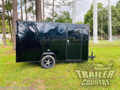 &lt;p&gt;NEW 6 X 12 V-NOSED ENCLOSED CARGO TRAILER w/ BLACK OUT PACKAGE&lt;/p&gt;
&lt;p&gt;&amp;nbsp;&lt;/p&gt;
&lt;p&gt;Up for your consideration is a Brand New Model 6 X 12 Single Axle, V-Nosed Enclosed Blacked Out Motorcycle Cargo Trailer.&lt;/p&gt;
&lt;p&gt;&amp;nbsp;&lt;/p&gt;
&lt;p&gt;Standard ALL AMERICAN SERIES Features:&lt;/p&gt;
&lt;p&gt;&amp;nbsp;&lt;/p&gt;
&lt;p&gt;Rear Spring Assisted Ramp Door with (2) Bar locks for Security &amp;amp; E-Z Lube Hinge Pins&lt;/p&gt;
&lt;p&gt;12&#39; Box Space + V-Nose (TOTAL 12&#39; + V-Nose)&lt;/p&gt;
&lt;p&gt;(1) 3,500 lb 4&quot; Drop Axle w/ E-Z Lube Grease Fittings&amp;nbsp;&lt;/p&gt;
&lt;p&gt;32&quot; Side Door w/ Lock&amp;nbsp;&lt;/p&gt;
&lt;p&gt;6&#39;3&quot; Interior Height&lt;/p&gt;
&lt;p&gt;16&quot; On Center Floor Crossmembers&lt;/p&gt;
&lt;p&gt;16&quot; On Center Wall Studs&lt;/p&gt;
&lt;p&gt;16&quot; On Center Roof Bows&lt;/p&gt;
&lt;p&gt;Galvalume Seamed Roof with Luan Lining Strip&lt;/p&gt;
&lt;p&gt;2&quot; Coupler w/ Snapper Pin&lt;/p&gt;
&lt;p&gt;Heavy Duty Safety Chains&lt;/p&gt;
&lt;p&gt;4-Way Standard Flat Style Wiring Harness Plug&lt;/p&gt;
&lt;p&gt;L.E.D. Tail Lights&lt;/p&gt;
&lt;p&gt;3/8&quot; Heavy Duty Plywood Walls&lt;/p&gt;
&lt;p&gt;3/4&quot; Heavy Duty Plywood Floors&lt;/p&gt;
&lt;p&gt;Smooth Style Fenders&lt;/p&gt;
&lt;p&gt;2K A-Frame Top Wind Jack&lt;/p&gt;
&lt;p&gt;Top Quality Exterior Grade Paint&lt;/p&gt;
&lt;p&gt;Plastic Side Flow-Through Vents -OR- Roof Vent&lt;/p&gt;
&lt;p&gt;(1) 12 Volt Interior Trailer Dome Light w/ Wall Switch&lt;/p&gt;
&lt;p&gt;24&quot; Diamond Plate ATP Front Stone Guard with Matching V-Nose Cap&lt;/p&gt;
&lt;p&gt;15&quot; (ST20575R15) Radial Tires &amp;amp; Wheels&lt;/p&gt;
&lt;p&gt;&amp;nbsp;&lt;/p&gt;
&lt;p&gt;Custom Blackout Package&lt;/p&gt;
&lt;p&gt;&amp;nbsp;&lt;/p&gt;
&lt;p&gt;Color - Your Choice Black, Charcoal, or White Aluminum&lt;/p&gt;
&lt;p&gt;Black-Inlay Aluminum Mag Wheels&lt;/p&gt;
&lt;p&gt;Radial Tires&lt;/p&gt;
&lt;p&gt;Blackout Fenders&lt;/p&gt;
&lt;p&gt;Blackout Trim - Including Top Trim, Bottom Trim, and Door Trim&lt;/p&gt;
&lt;p&gt;Blackout Door Hardware&lt;/p&gt;
&lt;p&gt;24&quot; Black ATP (Aluminum Tread Plate) Front Stone Guard and V-Nose Cap&lt;/p&gt;
&lt;p&gt;&amp;nbsp;&lt;/p&gt;
&lt;p&gt;Shown in Black.&amp;nbsp;&lt;/p&gt;
&lt;p&gt;&amp;nbsp;&lt;/p&gt;
&lt;p&gt;Manufacturers Title and 1 Year Limited Warranty Included&lt;/p&gt;
&lt;p&gt;&amp;nbsp;&lt;/p&gt;
&lt;p&gt;**PRODUCT LIABILITY INSURANCE**&lt;/p&gt;
&lt;p&gt;ASK US ABOUT OUR RENT TO OWN PROGRAM - NO CREDIT CHECK - LOW DOWN PAYMENT.&amp;nbsp;&lt;/p&gt;
&lt;p&gt;&amp;nbsp;&lt;/p&gt;
&lt;p&gt;All Trailers are D.O.T. Compliant for all 50 States, Canada, &amp;amp; Mexico.&lt;/p&gt;
&lt;p&gt;Trailer is offered @&amp;nbsp; Factory Direct pricing for pick up in Southeast, GA.&lt;/p&gt;
&lt;p&gt;&amp;nbsp;&lt;/p&gt;
&lt;p&gt;We also offer Nationwide Delivery. Please ask for more information about our optional delivery services.&amp;nbsp;&lt;/p&gt;
&lt;p&gt;&amp;nbsp;&lt;/p&gt;
&lt;p&gt;&amp;nbsp;Trailer is also listed Locally for Sale, Please Confirm Availability&lt;/p&gt;
&lt;p&gt;FOR MORE INFORMATION CALL:&lt;/p&gt;
&lt;p&gt;888-710-2112&lt;/p&gt;
&lt;p&gt;&amp;nbsp;&lt;/p&gt;