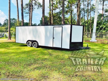 &lt;p&gt;NEW 8.5 X 24&#39; ENCLOSED TRAILER&lt;/p&gt;
&lt;p&gt;&amp;nbsp;&lt;/p&gt;
&lt;p&gt;Up for your consideration is a Brand New Model 8.5 x 24 Tandem Axle, V-Nosed Enclosed Car / Toy Hauler Cargo Trailer w/ Custom Blackout Package.&amp;nbsp;&lt;/p&gt;
&lt;p&gt;&amp;nbsp;&lt;/p&gt;
&lt;p&gt;YOU&#39;VE SEEN THE REST...NOW BUY THE BEST!&lt;/p&gt;
&lt;p&gt;&amp;nbsp;&lt;/p&gt;
&lt;p&gt;ALL AMERICAN SERIES:&lt;/p&gt;
&lt;p&gt;&amp;nbsp;&lt;/p&gt;
&lt;p&gt;Heavy Duty Main Frame&lt;/p&gt;
&lt;p&gt;24&#39; Box Space + V-Nose&lt;/p&gt;
&lt;p&gt;16&quot; On Center Floor Crossmembers&lt;/p&gt;
&lt;p&gt;16&quot; On Center Wall Studs&lt;/p&gt;
&lt;p&gt;16&quot; On Center Roof Bows&lt;/p&gt;
&lt;p&gt;(2) 3,500lb Spring Axles w/ All Wheel Electric Brakes &amp;amp; E-Z Lube Grease Fittings&lt;/p&gt;
&lt;p&gt;Rear Spring Assisted Ramp Door with (2) Barlock for Security, &amp;amp; E-Z Lube Hinge Pins&lt;/p&gt;
&lt;p&gt;No-Show Beaver Tail (Dove Tail)&lt;/p&gt;
&lt;p&gt;4 - 5,000lb Flush Floor Mounted D-Rings&lt;/p&gt;
&lt;p&gt;36&quot; Side Door with Lock&lt;/p&gt;
&lt;p&gt;ATP Diamond Plate Recessed Step-Up in Side-door&lt;/p&gt;
&lt;p&gt;6&#39; 6&quot; Interior Height&lt;/p&gt;
&lt;p&gt;Galvalume Seamed Roof with Luan Lining Strip&amp;nbsp;&lt;/p&gt;
&lt;p&gt;2 5/16&quot; Coupler w/ Snapper Pin&lt;/p&gt;
&lt;p&gt;Heavy Duty Safety Chains&lt;/p&gt;
&lt;p&gt;2K Top-Wind Jack&amp;nbsp;&lt;/p&gt;
&lt;p&gt;7-Way Round RV Electrical Wiring Harness w/ Battery Back-Up &amp;amp; Safety Switch&lt;/p&gt;
&lt;p&gt;24&quot; ATP Front Stone Guard w/ ATP Nose Cap&lt;/p&gt;
&lt;p&gt;L.E.D. Rear Tail Lights&lt;/p&gt;
&lt;p&gt;3/8&quot; Heavy Duty Plywood Walls&lt;/p&gt;
&lt;p&gt;3/4&quot; Heavy Duty Plywood Floors&lt;/p&gt;
&lt;p&gt;Heavy Duty Smooth Fender Flares&lt;/p&gt;
&lt;p&gt;Deluxe License Plate Holder with Light&lt;/p&gt;
&lt;p&gt;Top Quality Exterior Grade Automotive Paint&lt;/p&gt;
&lt;p&gt;(1) Non-Powered Roof Vent&amp;nbsp;&lt;/p&gt;
&lt;p&gt;(1) 12-Volt Interior Trailer Light&lt;/p&gt;
&lt;p&gt;15&quot; 205-15&quot; Radial Tires&lt;/p&gt;
&lt;p&gt;Modular Wheels&lt;/p&gt;
&lt;p&gt;&amp;nbsp;&lt;/p&gt;
&lt;p&gt;&amp;nbsp;&lt;/p&gt;
&lt;p&gt;Custom Blackout Package&lt;/p&gt;
&lt;p&gt;&amp;nbsp;&lt;/p&gt;
&lt;p&gt;Color - Your Choice Black, Charcoal, or White Aluminum&lt;/p&gt;
&lt;p&gt;Black-Inlay Aluminum Mag Wheels&lt;/p&gt;
&lt;p&gt;Radial Tires&lt;/p&gt;
&lt;p&gt;Blackout Fenders&lt;/p&gt;
&lt;p&gt;Blackout Trim - Including Top Trim, Bottom Trim, and Door Trim&lt;/p&gt;
&lt;p&gt;Blackout Door Hardware&lt;/p&gt;
&lt;p&gt;24&quot; Black ATP (Aluminum Tread Plate) Front Stone Guard and V-Nose Cap&lt;/p&gt;
&lt;p&gt;Additional Upgrades&lt;/p&gt;
&lt;p&gt;(2) 5,200lb Spring Axles w/ All Wheel Electric Brakes &amp;amp; E-Z Lube Grease Fittings&lt;/p&gt;
&lt;p&gt;&amp;nbsp;&lt;/p&gt;
&lt;p&gt;Shown in White.&amp;nbsp;&lt;/p&gt;
&lt;p&gt;Manufacturers Title and 1 Year Limited Warranty Included&lt;/p&gt;
&lt;p&gt;&amp;nbsp;&lt;/p&gt;
&lt;p&gt;**PRODUCT LIABILITY INSURANCE**&lt;/p&gt;
&lt;p&gt;ASK US ABOUT OUR RENT TO OWN PROGRAM - NO CREDIT CHECK - LOW DOWN PAYMENT.&amp;nbsp;&lt;/p&gt;
&lt;p&gt;&amp;nbsp;&lt;/p&gt;
&lt;p&gt;All Trailers are D.O.T. Compliant for all 50 States, Canada, &amp;amp; Mexico.&lt;/p&gt;
&lt;p&gt;Trailer is offered @&amp;nbsp; Factory Direct pricing for pick up in Southeast, GA.&lt;/p&gt;
&lt;p&gt;&amp;nbsp;&lt;/p&gt;
&lt;p&gt;We also offer Nationwide Delivery. Please ask for more information about our optional delivery services.&amp;nbsp;&lt;/p&gt;
&lt;p&gt;&amp;nbsp;&lt;/p&gt;
&lt;p&gt;Trailer is also listed Locally for Sale, Please Confirm Availability&lt;/p&gt;
&lt;p&gt;&amp;nbsp;&lt;/p&gt;
&lt;p&gt;FOR MORE INFORMATION CALL:&lt;/p&gt;
&lt;p&gt;888-710-2112&lt;/p&gt;