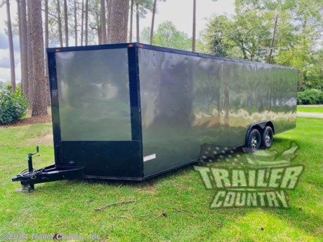 &lt;p&gt;&lt;strong&gt;NEW 8.5 X 24&#39; ENCLOSED TRAILER&lt;/strong&gt;&lt;/p&gt;
&lt;p&gt;&lt;strong&gt;&amp;nbsp;&lt;/strong&gt;&lt;/p&gt;
&lt;p&gt;&lt;strong&gt;Up for your consideration is a Brand New Model 8.5 x 24 Tandem Axle, V-Nosed Enclosed Car / Toy Hauler Cargo Trailer w/ Custom Blackout Package.&amp;nbsp;&lt;/strong&gt;&lt;/p&gt;
&lt;p&gt;&lt;strong&gt;&amp;nbsp;&lt;/strong&gt;&lt;/p&gt;
&lt;p&gt;&lt;strong&gt;YOU&#39;VE SEEN THE REST...NOW BUY THE BEST!&lt;/strong&gt;&lt;/p&gt;
&lt;p&gt;&amp;nbsp;&lt;/p&gt;
&lt;p&gt;&lt;strong&gt;ALL AMERICAN SERIES:&lt;/strong&gt;&lt;/p&gt;
&lt;p&gt;&lt;strong&gt;&amp;nbsp;&lt;/strong&gt;&lt;/p&gt;
&lt;p&gt;&lt;strong&gt;Heavy Duty Main Frame&lt;/strong&gt;&lt;/p&gt;
&lt;p&gt;&lt;strong&gt;24&#39; Box Space + V-Nose&lt;/strong&gt;&lt;/p&gt;
&lt;p&gt;&lt;strong&gt;16&quot; On Center Floor&amp;nbsp;Crossmembers&lt;/strong&gt;&lt;/p&gt;
&lt;p&gt;&lt;strong&gt;16&quot; On Center Wall Studs&lt;/strong&gt;&lt;/p&gt;
&lt;p&gt;&lt;strong&gt;16&quot; On Center Roof Bows&lt;/strong&gt;&lt;/p&gt;
&lt;p&gt;&lt;strong&gt;(2) 3,500lb Spring Axles w/ All Wheel Electric Brakes &amp;amp; EZ LUBE Grease Fittings&lt;/strong&gt;&lt;/p&gt;
&lt;p&gt;&lt;strong&gt;Rear Spring Assisted Ramp Door with (2) Bar-lock for Security, &amp;amp; EZ Lube Hinge Pins&lt;/strong&gt;&lt;/p&gt;
&lt;p&gt;&lt;strong&gt;No-Show Beaver Tail (Dove Tail)&lt;/strong&gt;&lt;/p&gt;
&lt;p&gt;&lt;strong&gt;4 - 5,000lb Flush Floor Mounted D-Rings&lt;/strong&gt;&lt;/p&gt;
&lt;p&gt;&lt;strong&gt;36&quot; Side Door with Lock&lt;/strong&gt;&lt;/p&gt;
&lt;p&gt;&lt;strong&gt;ATP&amp;nbsp;Diamond Plate Recessed Step-Up in Side-door&lt;/strong&gt;&lt;/p&gt;
&lt;p&gt;&lt;strong&gt;6&#39; 6&quot; Interior Height&lt;/strong&gt;&lt;/p&gt;
&lt;p&gt;&lt;strong&gt;Galvalume&amp;nbsp;Seamed Roof with&amp;nbsp;Luan&amp;nbsp;Lining Strip&amp;nbsp;&lt;/strong&gt;&lt;/p&gt;
&lt;p&gt;&lt;strong&gt;2 5/16&quot; Coupler w/ Snapper Pin&lt;/strong&gt;&lt;/p&gt;
&lt;p&gt;&lt;strong&gt;Heavy Duty Safety Chains&lt;/strong&gt;&lt;/p&gt;
&lt;p&gt;&lt;strong&gt;2K Top-Wind Jack&amp;nbsp;&lt;/strong&gt;&lt;/p&gt;
&lt;p&gt;&lt;strong&gt;7-Way Round RV Electrical Wiring Harness w/ Battery Back-Up &amp;amp; Safety Switch&lt;/strong&gt;&lt;/p&gt;
&lt;p&gt;&lt;strong&gt;24&quot;&amp;nbsp;ATP&amp;nbsp;Front Stone Guard w/&amp;nbsp;ATP&amp;nbsp;Nose Cap&lt;/strong&gt;&lt;/p&gt;
&lt;p&gt;&lt;strong&gt;L.E.D. Rear Tail Lights&lt;/strong&gt;&lt;/p&gt;
&lt;p&gt;&lt;strong&gt;3/8&quot; Heavy Duty Plywood Walls&lt;/strong&gt;&lt;/p&gt;
&lt;p&gt;&lt;strong&gt;3/4&quot; Heavy Duty Plywood Floors&lt;/strong&gt;&lt;/p&gt;
&lt;p&gt;&lt;strong&gt;Heavy Duty Smooth Fender Flares&lt;/strong&gt;&lt;/p&gt;
&lt;p&gt;&lt;strong&gt;Deluxe License Plate Holder with Light&lt;/strong&gt;&lt;/p&gt;
&lt;p&gt;&lt;strong&gt;Top Quality Exterior Grade Automotive Paint&lt;/strong&gt;&lt;/p&gt;
&lt;p&gt;&lt;strong&gt;(1) Non-Powered Roof Vent&amp;nbsp;&lt;/strong&gt;&lt;/p&gt;
&lt;p&gt;&lt;strong&gt;(1) 12-Volt Interior Trailer Light&lt;/strong&gt;&lt;/p&gt;
&lt;p&gt;&lt;strong&gt;15&quot; 205-15&quot; Radial Tires&lt;/strong&gt;&lt;/p&gt;
&lt;p&gt;&lt;strong&gt;Modular Wheels&lt;/strong&gt;&lt;/p&gt;
&lt;p&gt;&lt;strong&gt;&amp;nbsp;&lt;/strong&gt;&lt;/p&gt;
&lt;p&gt;&lt;strong&gt;&amp;nbsp;&lt;/strong&gt;&lt;/p&gt;
&lt;p&gt;&lt;strong&gt;Custom Blackout Package&lt;/strong&gt;&lt;/p&gt;
&lt;p&gt;&lt;strong&gt;&amp;nbsp;&lt;/strong&gt;&lt;/p&gt;
&lt;p&gt;&lt;strong&gt;Color - Your Choice Black, Charcoal, or White Aluminum&lt;/strong&gt;&lt;/p&gt;
&lt;p&gt;&lt;strong&gt;Black-Inlay Aluminum Mag Wheels&lt;/strong&gt;&lt;/p&gt;
&lt;p&gt;&lt;strong&gt;Radial Tires&lt;/strong&gt;&lt;/p&gt;
&lt;p&gt;&lt;strong&gt;Blackout Fenders&lt;/strong&gt;&lt;/p&gt;
&lt;p&gt;&lt;strong&gt;Blackout Trim - Including Top Trim, Bottom Trim, and Door Trim&lt;/strong&gt;&lt;/p&gt;
&lt;p&gt;&lt;strong&gt;Blackout Door Hardware&lt;/strong&gt;&lt;/p&gt;
&lt;p&gt;&lt;strong&gt;24&quot; Black&amp;nbsp;ATP&amp;nbsp;(Aluminum Tread Plate) Front Stone Guard and V-Nose Cap&lt;/strong&gt;&lt;/p&gt;
&lt;p&gt;&lt;strong&gt;Additional Upgrades&lt;/strong&gt;&lt;/p&gt;
&lt;p&gt;&lt;strong&gt;(2) 5,200lb Spring Axles w/ All Wheel Electric Brakes &amp;amp; E-Z Lube Grease Fittings&lt;/strong&gt;&lt;/p&gt;
&lt;p&gt;&lt;strong&gt;&amp;nbsp;&lt;/strong&gt;&lt;/p&gt;
&lt;p&gt;&lt;strong&gt;Shown in Charcoal. Other colors and trim options are available just ask &amp;amp; we will list it on eBay!&lt;/strong&gt;&lt;/p&gt;
&lt;p&gt;&lt;strong&gt;Manufacturers Title and 1 Year Limited Warranty Included&lt;/strong&gt;&lt;/p&gt;
&lt;p&gt;&lt;strong&gt;&amp;nbsp;&lt;/strong&gt;&lt;/p&gt;
&lt;p&gt;&lt;strong&gt;**PRODUCT LIABILITY INSURANCE**&lt;/strong&gt;&lt;/p&gt;
&lt;p&gt;&lt;strong&gt;ASK US ABOUT OUR RENT TO OWN PROGRAM - NO CREDIT CHECK - LOW DOWN PAYMENT.&lt;/strong&gt;&lt;/p&gt;
&lt;p&gt;&lt;strong&gt;&amp;nbsp;&lt;/strong&gt;&lt;/p&gt;
&lt;p&gt;&lt;strong&gt;All Trailers are D.O.T. Compliant for all 50 States, Canada, &amp;amp; Mexico.&lt;/strong&gt;&lt;/p&gt;
&lt;p&gt;&lt;strong&gt;Trailer is offered @&amp;nbsp; Factory Direct pricing for pick up in Southeast, GA.&lt;/strong&gt;&lt;/p&gt;
&lt;p&gt;&lt;strong&gt;&amp;nbsp;&lt;/strong&gt;&lt;/p&gt;
&lt;p&gt;&lt;strong&gt;We also offer Nationwide Delivery. Please ask for more information about our optional delivery services.&amp;nbsp;&lt;/strong&gt;&lt;/p&gt;
&lt;p&gt;&lt;strong&gt;&amp;nbsp;&lt;/strong&gt;&lt;/p&gt;
&lt;p&gt;&lt;strong&gt;Trailer is also listed Locally for Sale, Please Confirm Availability&lt;/strong&gt;&lt;/p&gt;
&lt;p&gt;&amp;nbsp;&lt;/p&gt;
&lt;p&gt;&lt;strong&gt;&amp;nbsp;FOR MORE INFORMATION CALL:&lt;/strong&gt;&lt;/p&gt;
&lt;p&gt;&lt;strong&gt;888-710-2112&lt;/strong&gt;&lt;/p&gt;