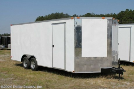 &lt;div&gt;
&lt;div&gt;NEW 8.5 X 18&#39; ENCLOSED TRAILER&lt;/div&gt;
&lt;div&gt;&amp;nbsp;&lt;/div&gt;
&lt;div&gt;Up for your consideration is a Brand New 2023 Model 8.5 x 18 Tandem Axle, Enclosed Car Hauler Cargo Trailer.&lt;/div&gt;
&lt;div&gt;&amp;nbsp;&lt;/div&gt;
&lt;div&gt;&amp;nbsp;&lt;/div&gt;
&lt;div&gt;YOU&#39;VE SEEN THE REST...NOW BUY THE BEST!&lt;/div&gt;
&lt;div&gt;&amp;nbsp;&lt;/div&gt;
&lt;div&gt;&amp;nbsp;&lt;/div&gt;
&lt;div&gt;ALL the TOP QUALITY FEATURES listed in this ad!&lt;/div&gt;
&lt;div&gt;&amp;nbsp;&lt;/div&gt;
&lt;div&gt;ELITE SERIES:&lt;/div&gt;
&lt;div&gt;&amp;nbsp;&lt;/div&gt;
&lt;div&gt;Heavy Duty 6&quot; I-Beam Main Frame&lt;/div&gt;
&lt;div&gt;Heavy Duty 1&quot; X 1 1/2&quot; Square Tubing Wall Studs &amp;amp; Roof Bows&lt;/div&gt;
&lt;div&gt;18&#39; Box Space + V-Nose&lt;/div&gt;
&lt;div&gt;16&quot; On Center WALLS&lt;/div&gt;
&lt;div&gt;16&quot; On Center FLOORS&lt;/div&gt;
&lt;div&gt;16&quot; On Center ROOF BOWS&lt;/div&gt;
&lt;div&gt;(2) 3,500lb Axles w/ All Wheel Electric Brakes &amp;amp; EZ LUBE Grease Fittings&lt;/div&gt;
&lt;div&gt;HEAVY DUTY Rear Spring Assisted Ramp Door with (2) Barlocks for Security, EZ Lube Hinge Pins, &amp;amp; 16&quot; Transitional Ramp Flap&lt;/div&gt;
&lt;div&gt;4 - 5,000lb Flush Floor Mounted D-Rings (Welded to Frame)&lt;/div&gt;
&lt;div&gt;36&quot; Side Door with Lock&lt;/div&gt;
&lt;div&gt;ATP Diamond Plate Recessed Step-Up in Side door&lt;/div&gt;
&lt;div&gt;6&#39; 6&quot; Interior Height inside Box Space&lt;/div&gt;
&lt;div&gt;Galvalume Seamed Roof w/ Thermo Ply Ceiling Liner&lt;/div&gt;
&lt;div&gt;2 5/16&quot; Coupler w/ Snapper Pin&lt;/div&gt;
&lt;div&gt;Heavy Duty Safety Chains&lt;/div&gt;
&lt;div&gt;2K Top-Wind Jack&lt;/div&gt;
&lt;div&gt;7-Way Round RV Electrical Wiring Harness w/ Battery Back-Up &amp;amp; Safety Switch&lt;/div&gt;
&lt;div&gt;24&quot; ATP Front StoneGuard w/ ATP Nose Cap&lt;/div&gt;
&lt;div&gt;Front &amp;amp; Rear Polished Corner Caps&lt;/div&gt;
&lt;div&gt;Exterior L.E.D. Lighting Package&lt;/div&gt;
&lt;div&gt;3/8&quot; Heavy Duty To Grade Plywood Walls&lt;/div&gt;
&lt;div&gt;3/4&quot; Heavy Duty Top Grade Plywood Floors&lt;/div&gt;
&lt;div&gt;Heavy Duty Smooth Fender Flares&lt;/div&gt;
&lt;div&gt;Deluxe License Plate Holder with Light&lt;/div&gt;
&lt;div&gt;Top Quality Exterior Grade Automotive Paint&lt;/div&gt;
&lt;div&gt;(1) Pair of Side Flow-Thru Vents&lt;/div&gt;
&lt;div&gt;(1) 12 Volt Interior Trailer Light w/ Wall Switch&lt;/div&gt;
&lt;div&gt;15&quot; 205-15&quot; Radial Tires&lt;/div&gt;
&lt;div&gt;Modular Wheels&lt;/div&gt;
&lt;div&gt;&amp;nbsp;&lt;/div&gt;
&lt;div&gt;&amp;nbsp;&lt;/div&gt;
&lt;div&gt;Shown in White. Other colors and trim options are available just ask &amp;amp; we will list it on eBay!&lt;/div&gt;
&lt;div&gt;&amp;nbsp;&lt;/div&gt;
&lt;div&gt;&amp;nbsp;&lt;/div&gt;
&lt;div&gt;&amp;nbsp;&lt;/div&gt;
&lt;div&gt;Manufacturers Title and Limited Warranty Included&lt;/div&gt;
&lt;div&gt;&amp;nbsp;&lt;/div&gt;
&lt;div&gt;All Trailers are D.O.T. Compliant for all 50 States, Canada, &amp;amp; Mexico.&lt;/div&gt;
&lt;div&gt;&amp;nbsp;&lt;/div&gt;
&lt;div&gt;FINANCING IS AVAILABLE W/ APPROVED CREDIT&lt;/div&gt;
&lt;div&gt;&amp;nbsp;&lt;/div&gt;
&lt;div&gt;* * Now also Offering * *&amp;nbsp;&lt;/div&gt;
&lt;div&gt;&amp;nbsp;&lt;/div&gt;
&lt;div&gt;Rent to Own Programs w/ No Credit Checks - Ask us for Details&lt;/div&gt;
&lt;div&gt;&amp;nbsp;&lt;/div&gt;
&lt;div&gt;**Product Liability Insurance**&lt;/div&gt;
&lt;div&gt;&amp;nbsp;&lt;/div&gt;
&lt;div&gt;&amp;nbsp;&lt;/div&gt;
&lt;div&gt;&amp;nbsp;&lt;/div&gt;
&lt;div&gt;Trailer is also listed Locally for Sale, Please Confirm Availability&lt;/div&gt;
&lt;div&gt;&amp;nbsp;&lt;/div&gt;
&lt;div&gt;FOR MORE INFORMATION CALL:&lt;/div&gt;
&lt;div&gt;&amp;nbsp;&lt;/div&gt;
&lt;div&gt;1-888-710-2112&lt;/div&gt;
&lt;/div&gt;