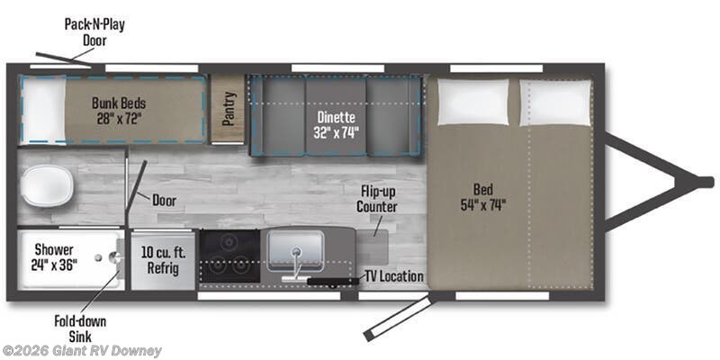 2025 Winnebago Micro Minnie 1800BH - New Travel Trailer For Sale by Giant RV in Downey, California