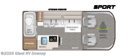 2026 Thor Motor Coach Rize 18MS - ATH Edition - New Class B For Sale by Giant RV in Downey, California features Awning, Refrigerator, Furnace, Batteries, Inverter