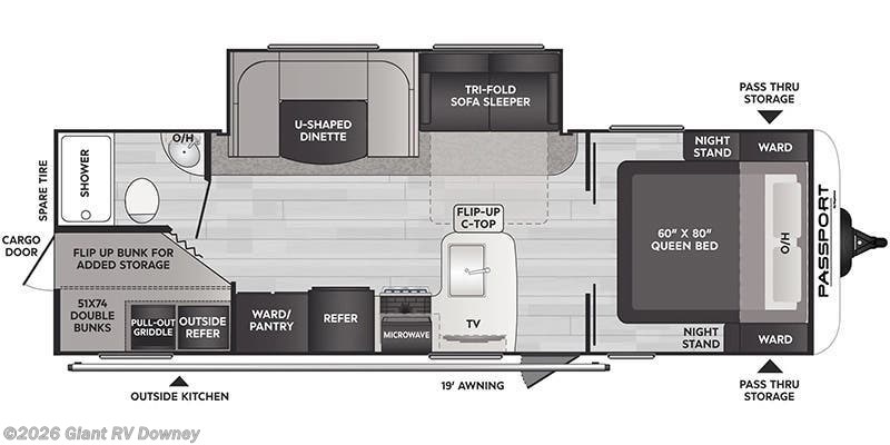 2024 Keystone Passport SL Series West 268BHWE - Used Travel Trailer For Sale by Giant RV in Downey, California