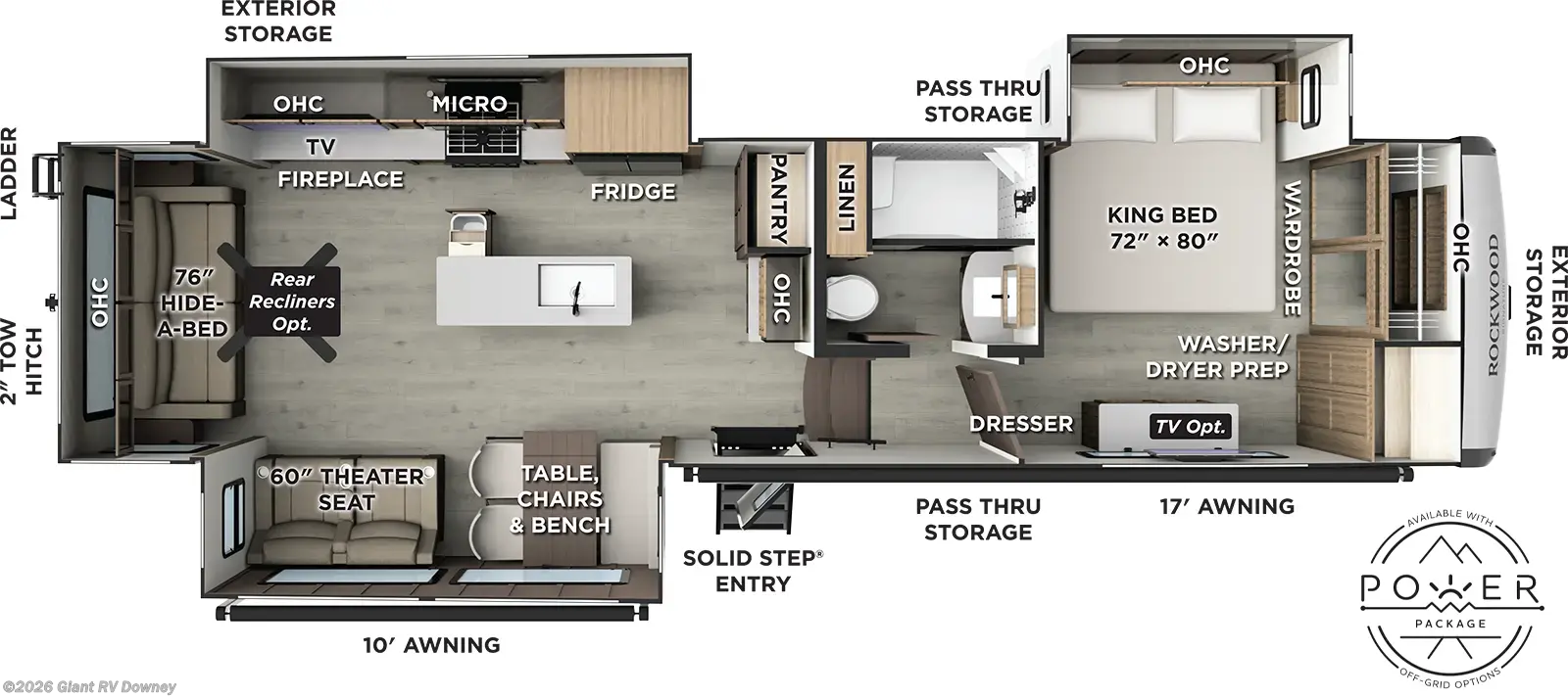 2026 Forest River Rockwood Signature R361RLS - New Fifth Wheel For Sale by Giant RV in Downey, California