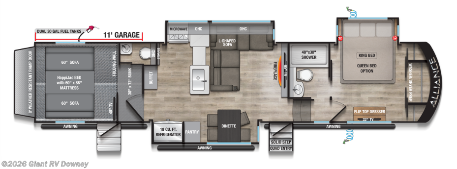 2026 Alliance RV Valor 37V11 - New Fifth Wheel For Sale by Giant RV in Downey, California